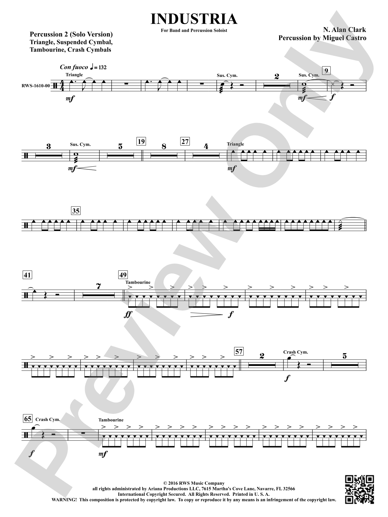 Industria - For Winds & Percussion Ensemble: 2nd Percussion Solo