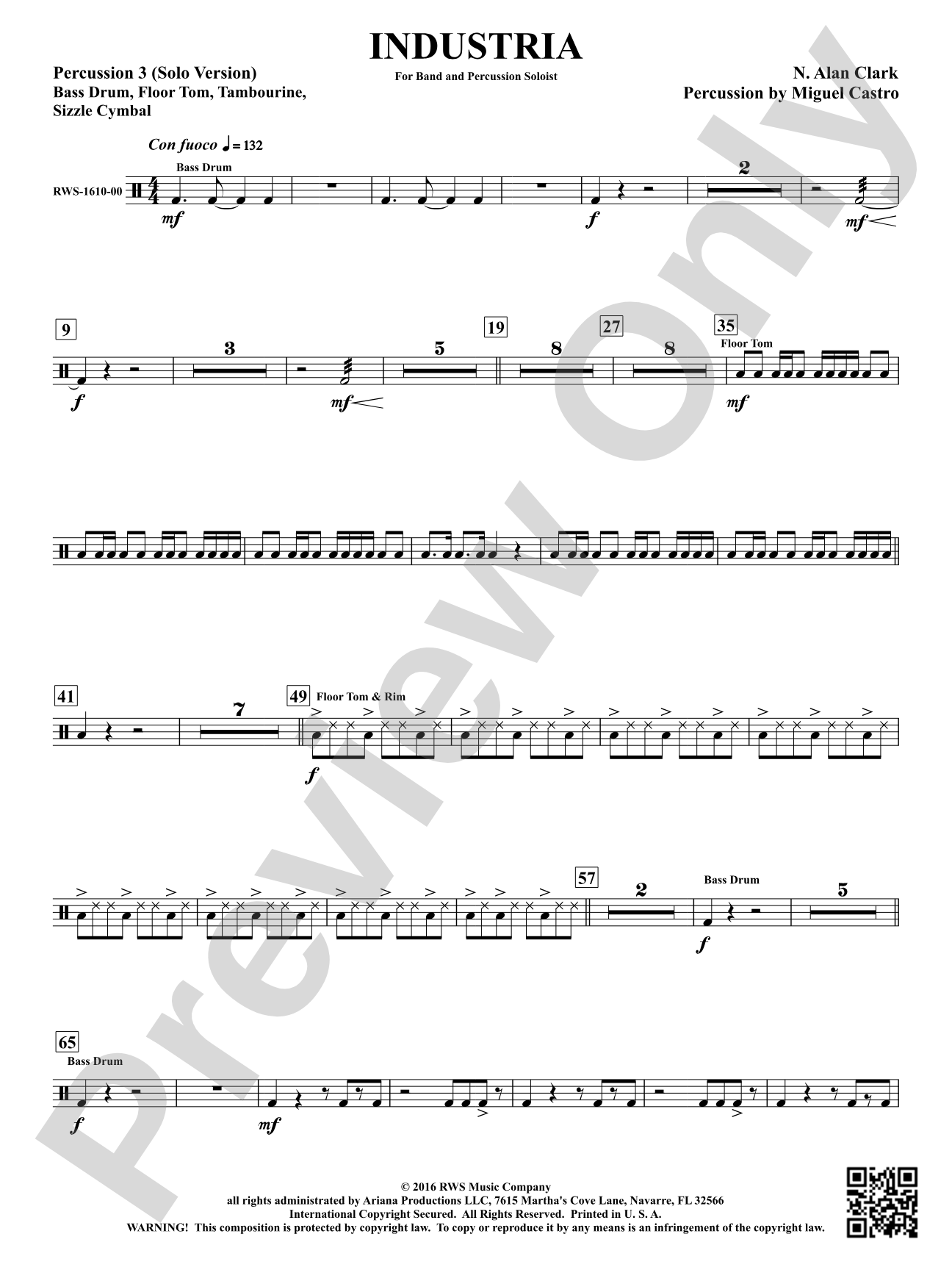 Industria - For Winds & Percussion Ensemble: 3rd Percussion Solo