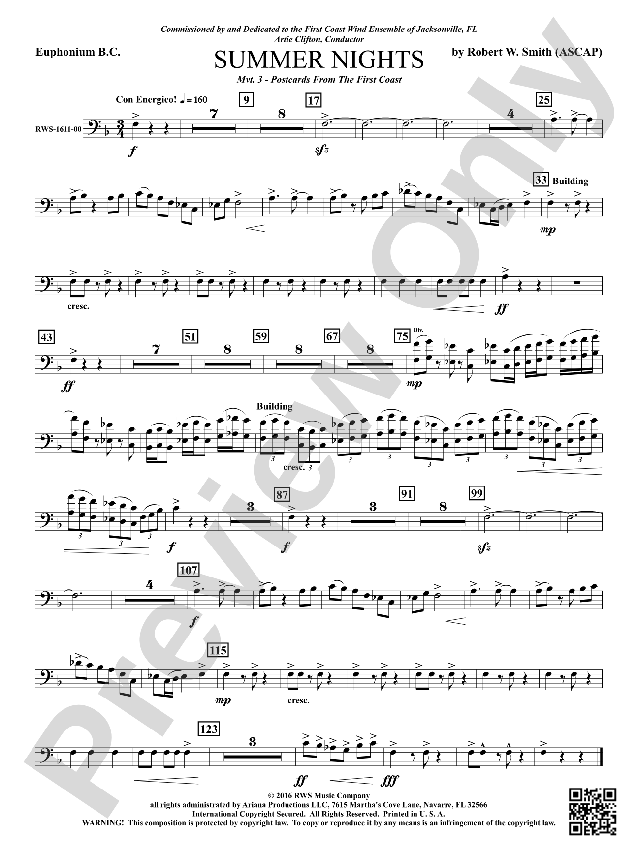 Summer Nights - Mvt. 3 - Postcards from the First Coast: Baritone B.C.