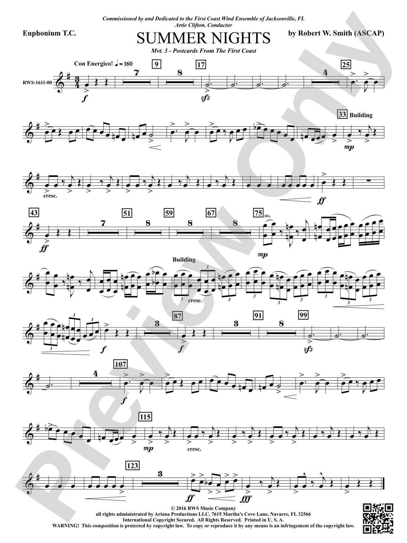 Summer Nights - Mvt. 3 - Postcards from the First Coast: Baritone T.C.