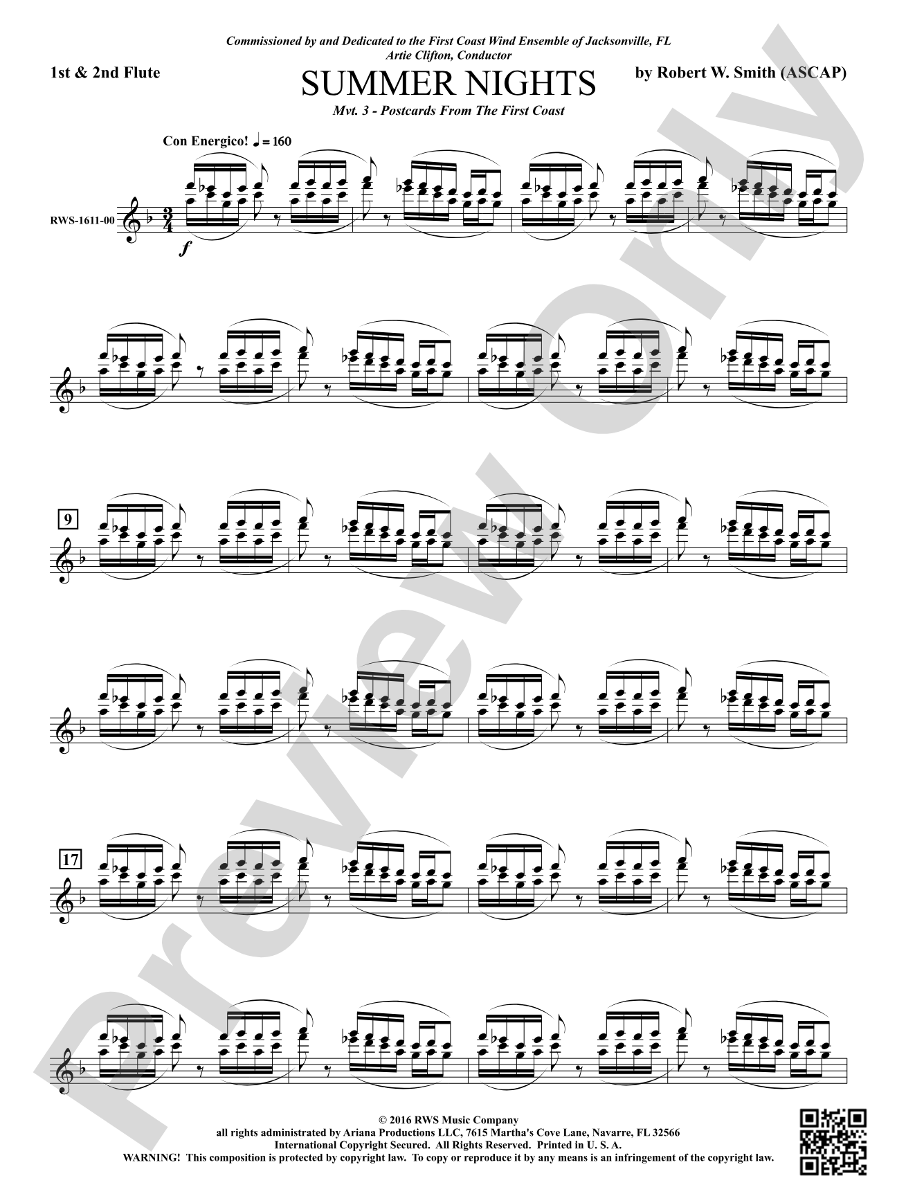 Summer Nights - Mvt. 3 - Postcards from the First Coast: 1st & 2nd Flute
