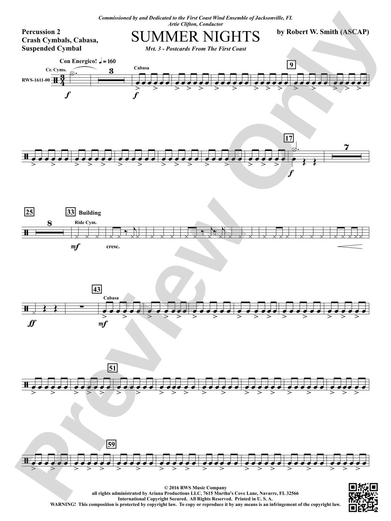 Summer Nights - Mvt. 3 - Postcards from the First Coast: 2nd Percussion