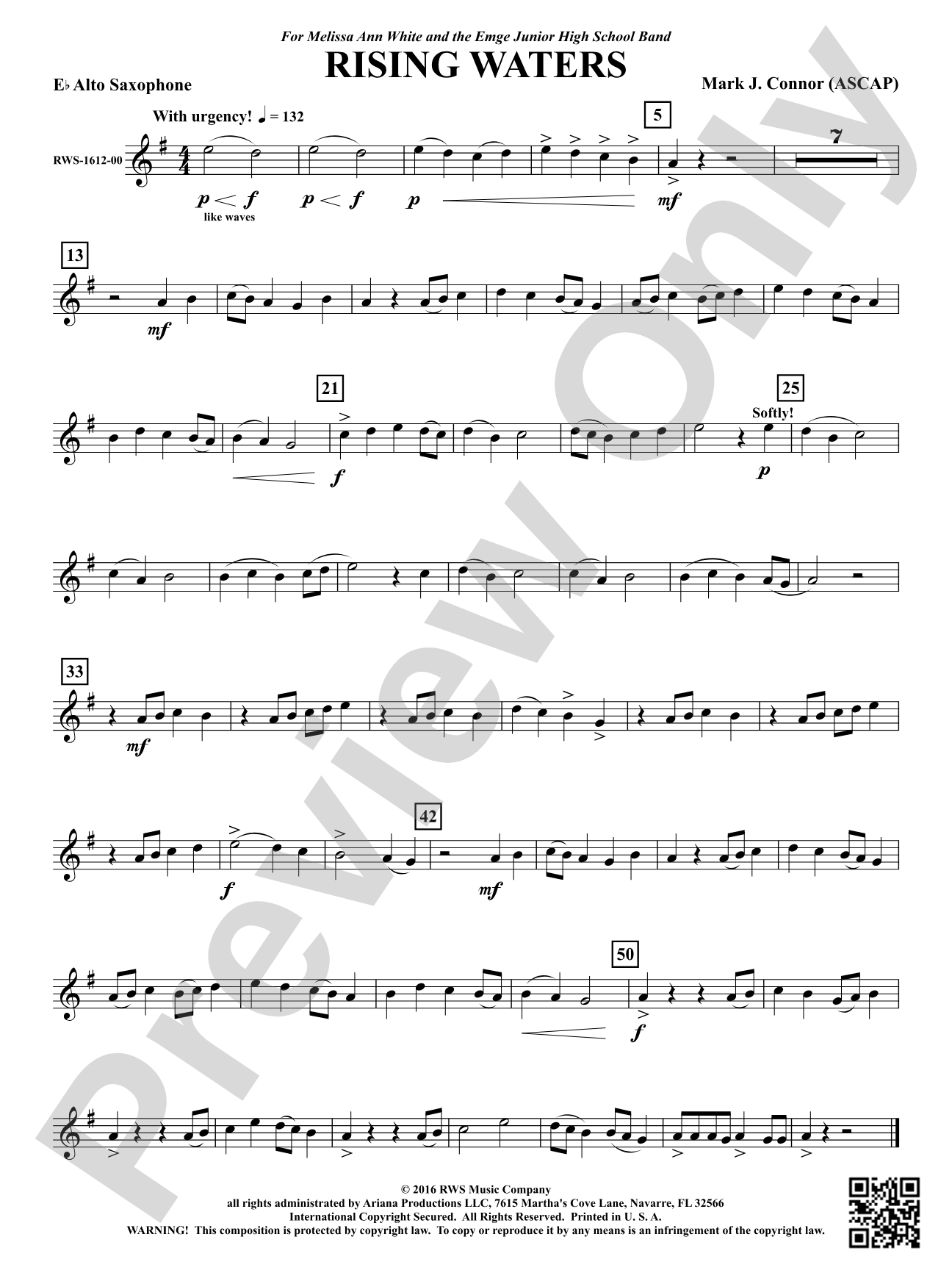 Rising Waters: 1st E-flat Alto Saxophone