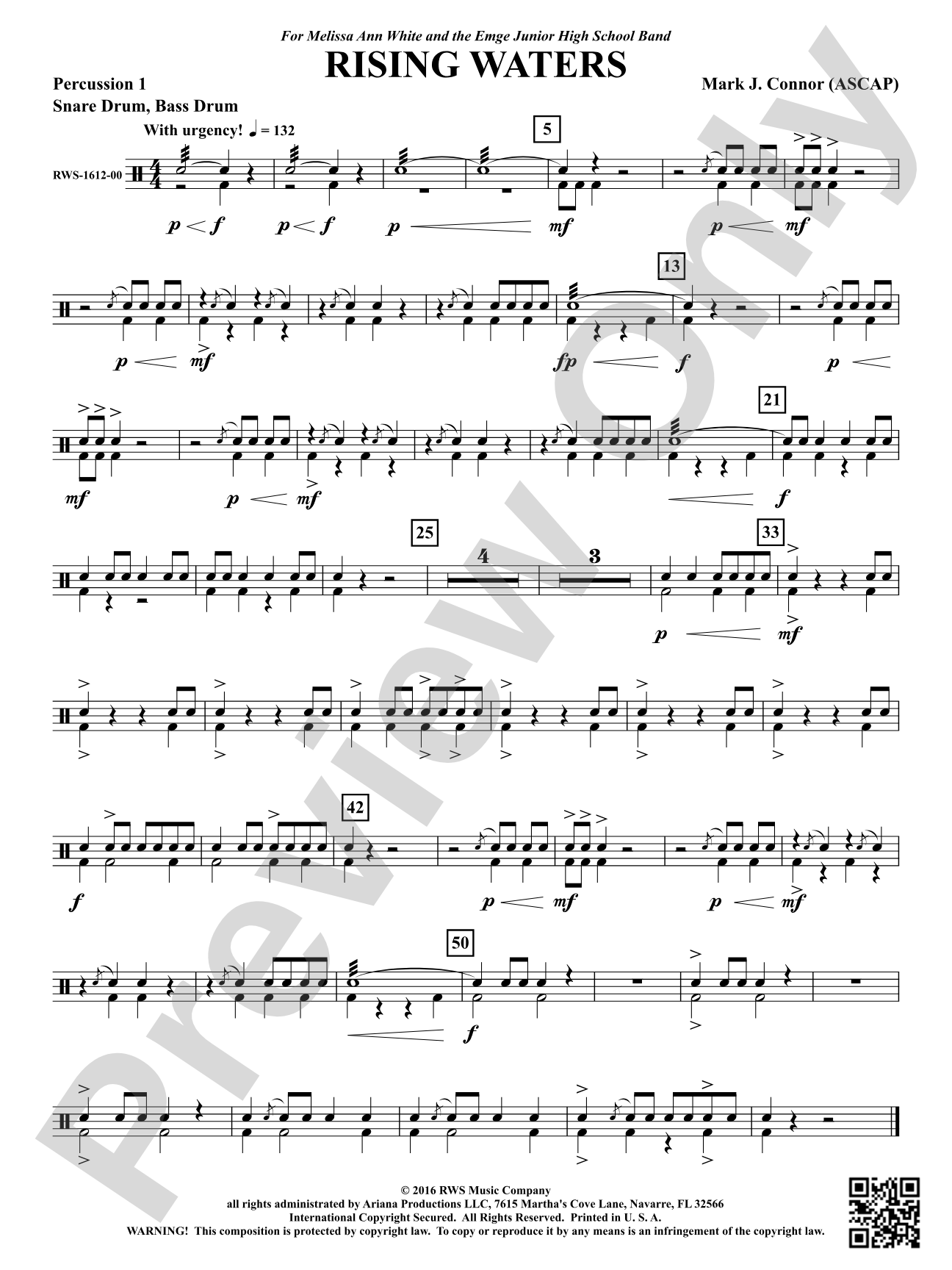 Rising Waters: 1st Percussion