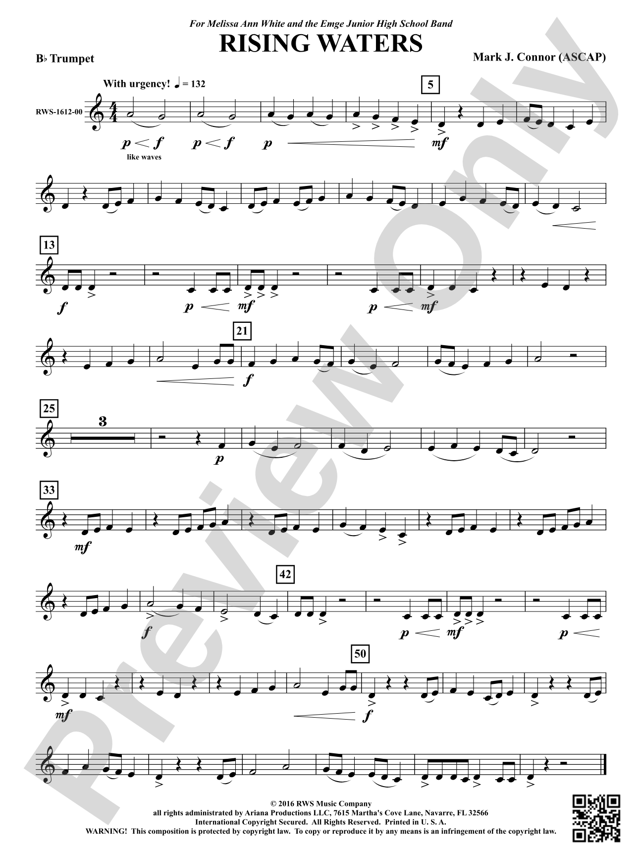Rising Waters: 1st B-flat Trumpet