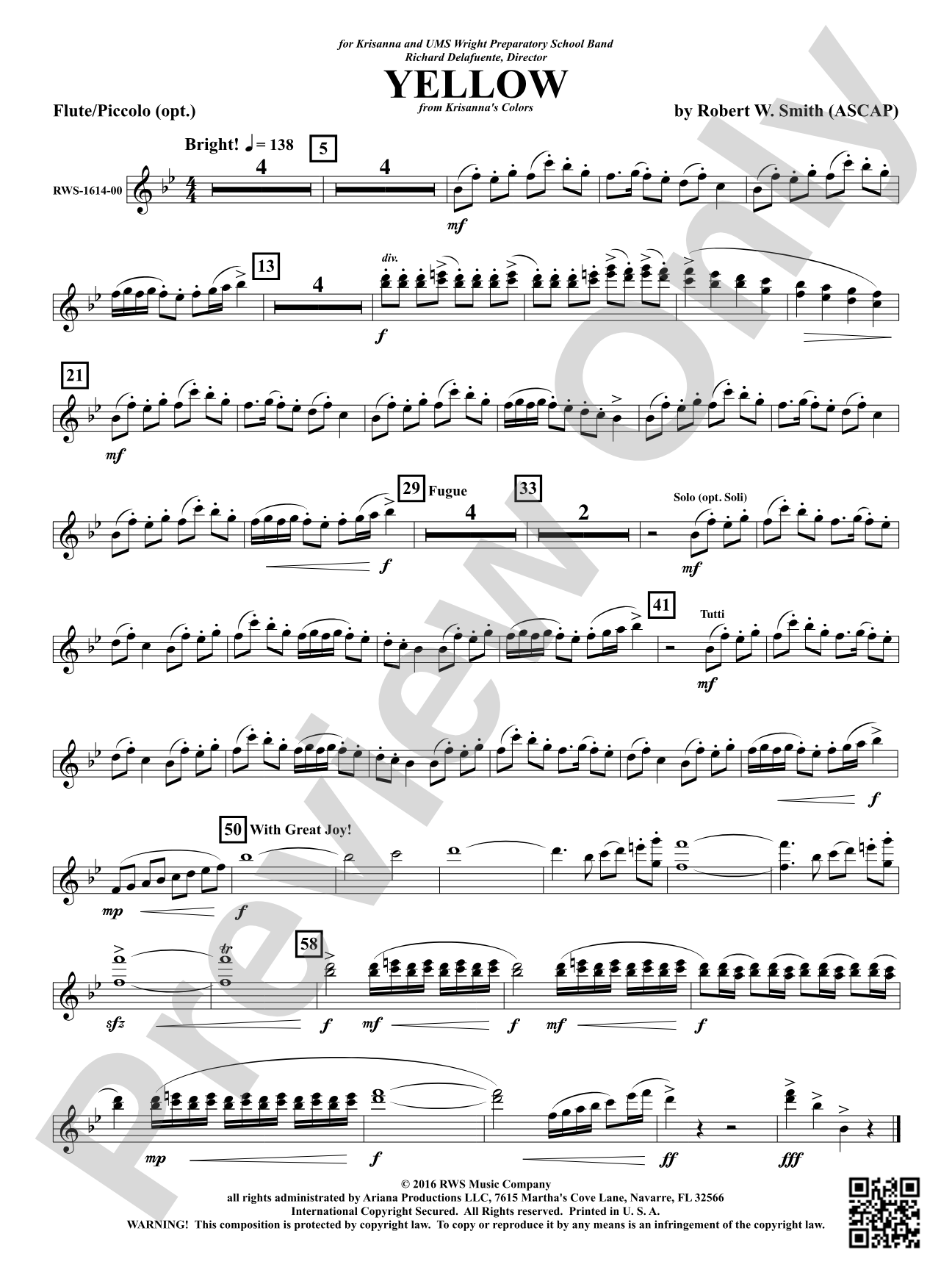 Yellow: 1st Flute