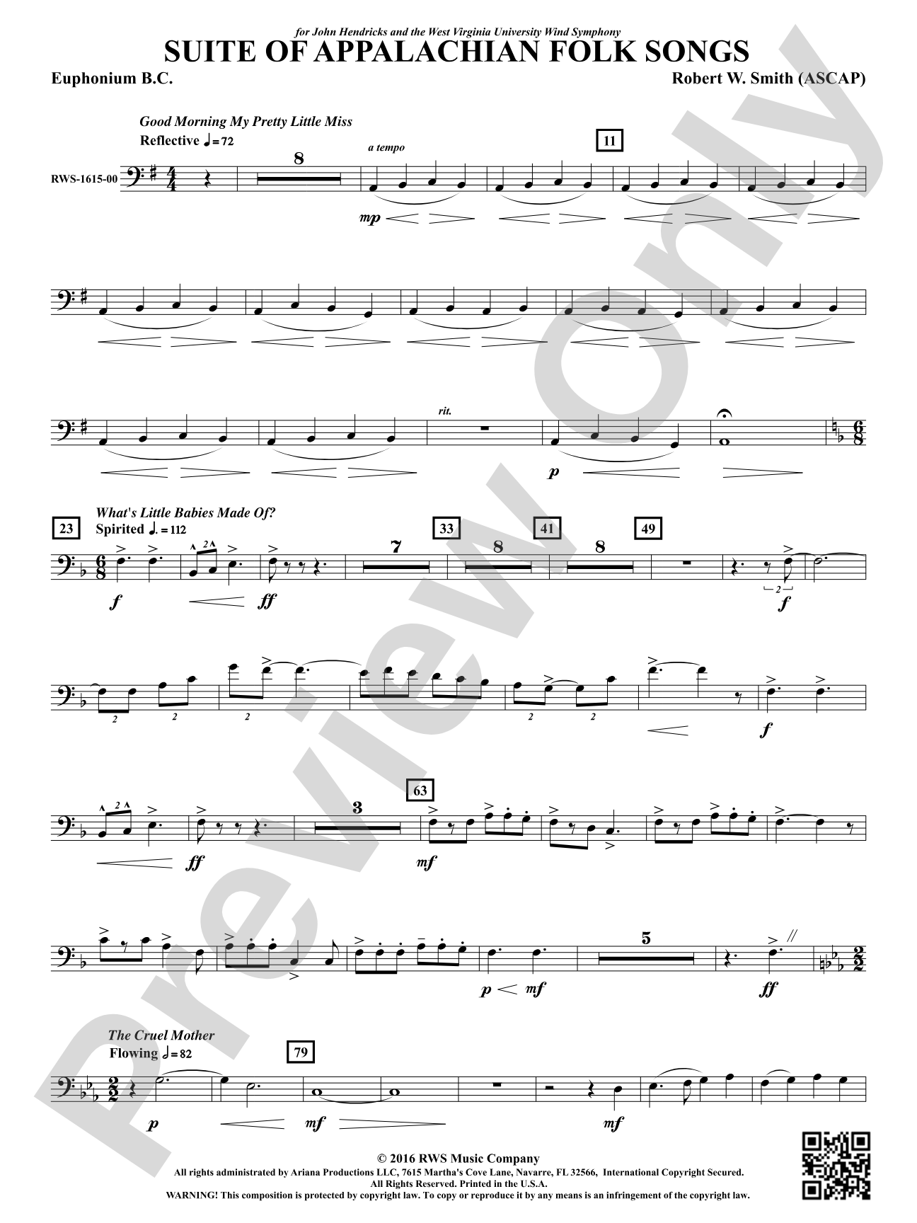 Suite of Appalachian Folk Songs: Baritone B.C.
