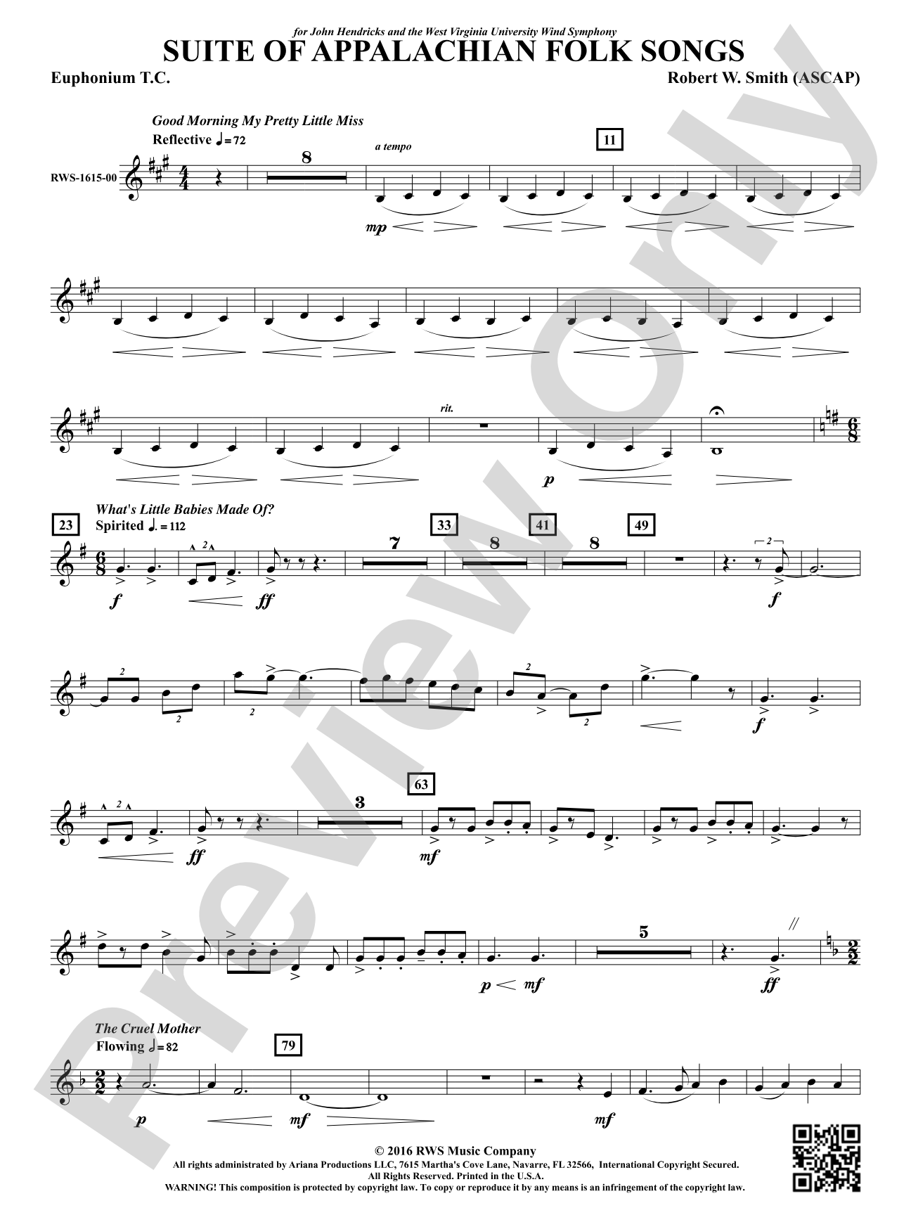 Suite of Appalachian Folk Songs: Baritone T.C.