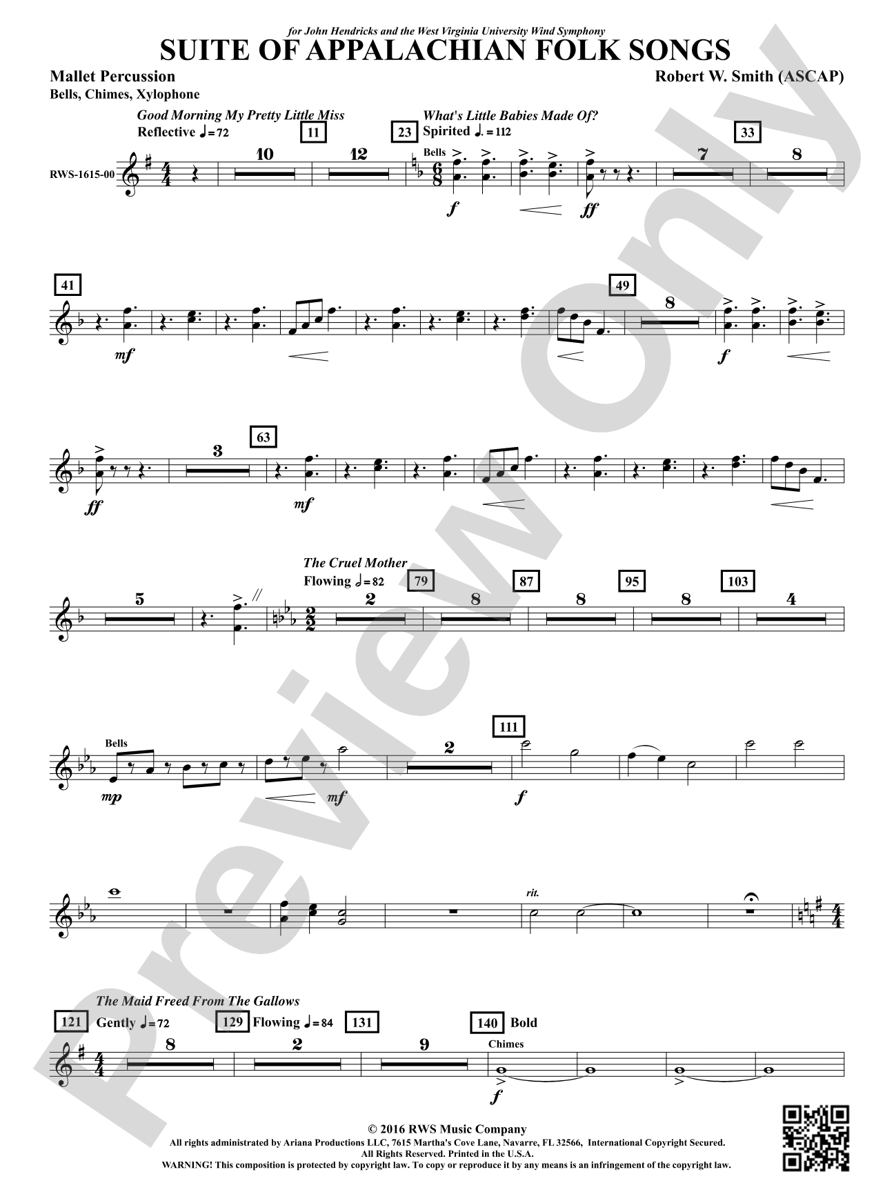 Suite of Appalachian Folk Songs: 1st Mallet Percussion