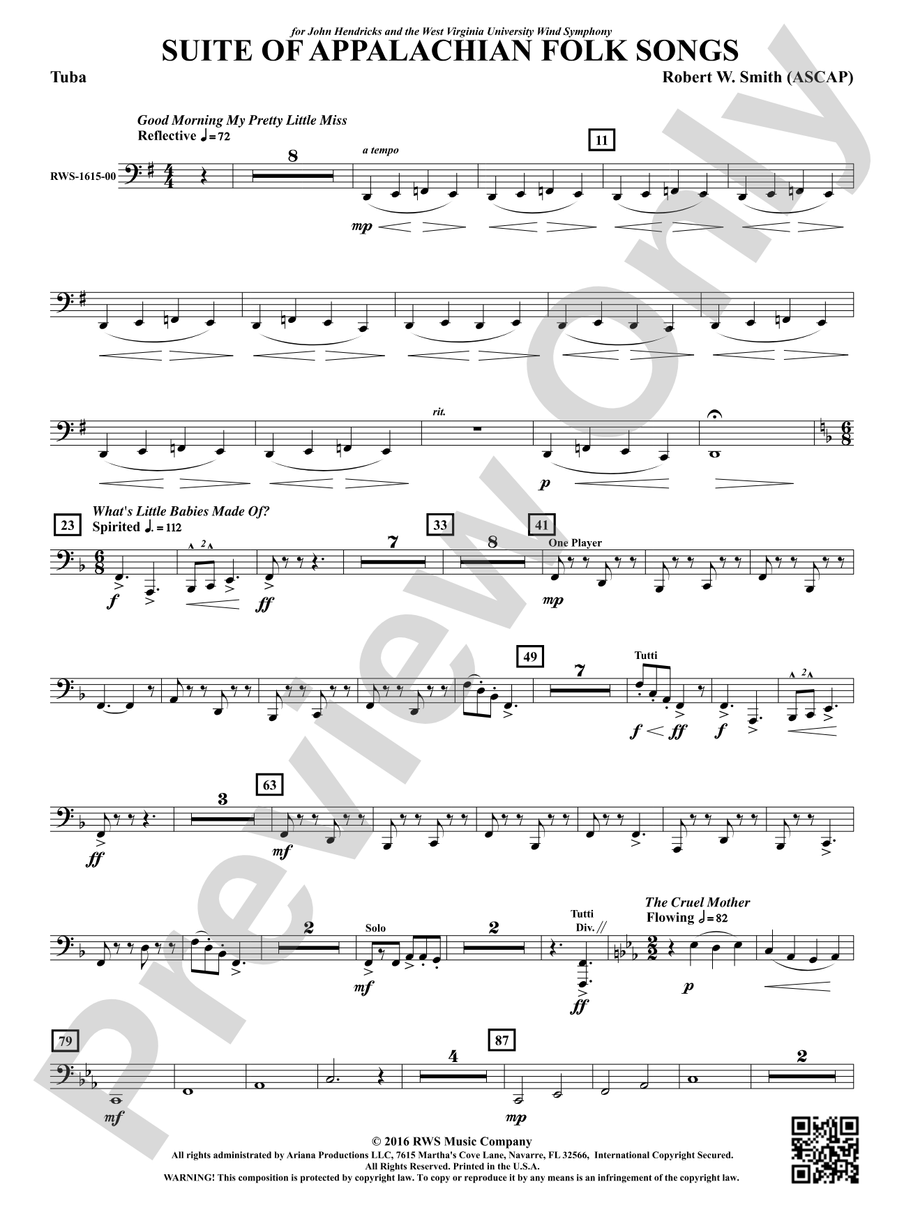 Suite of Appalachian Folk Songs: Tuba