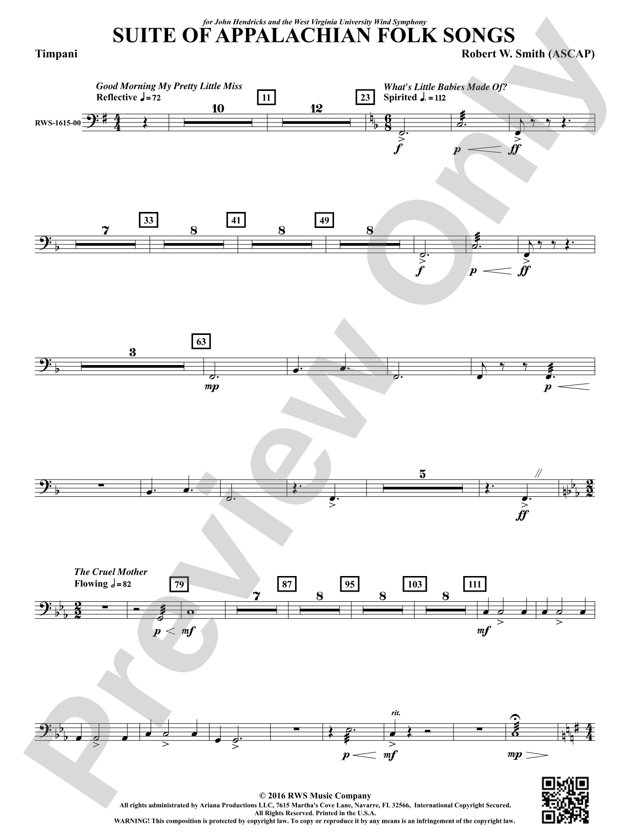 Suite of Appalachian Folk Songs: Timpani