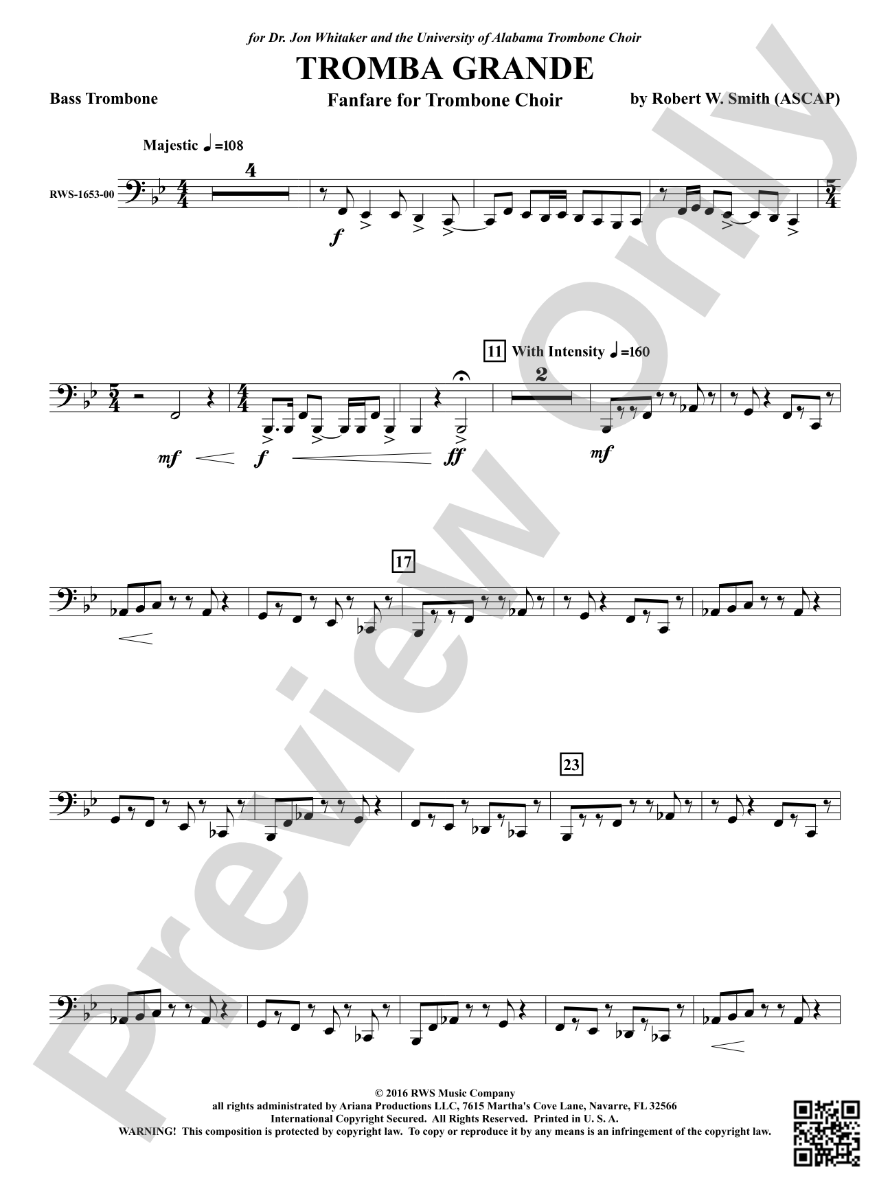 Tromba Grande - Fanfare for Trombone Choir: Bass Trombone