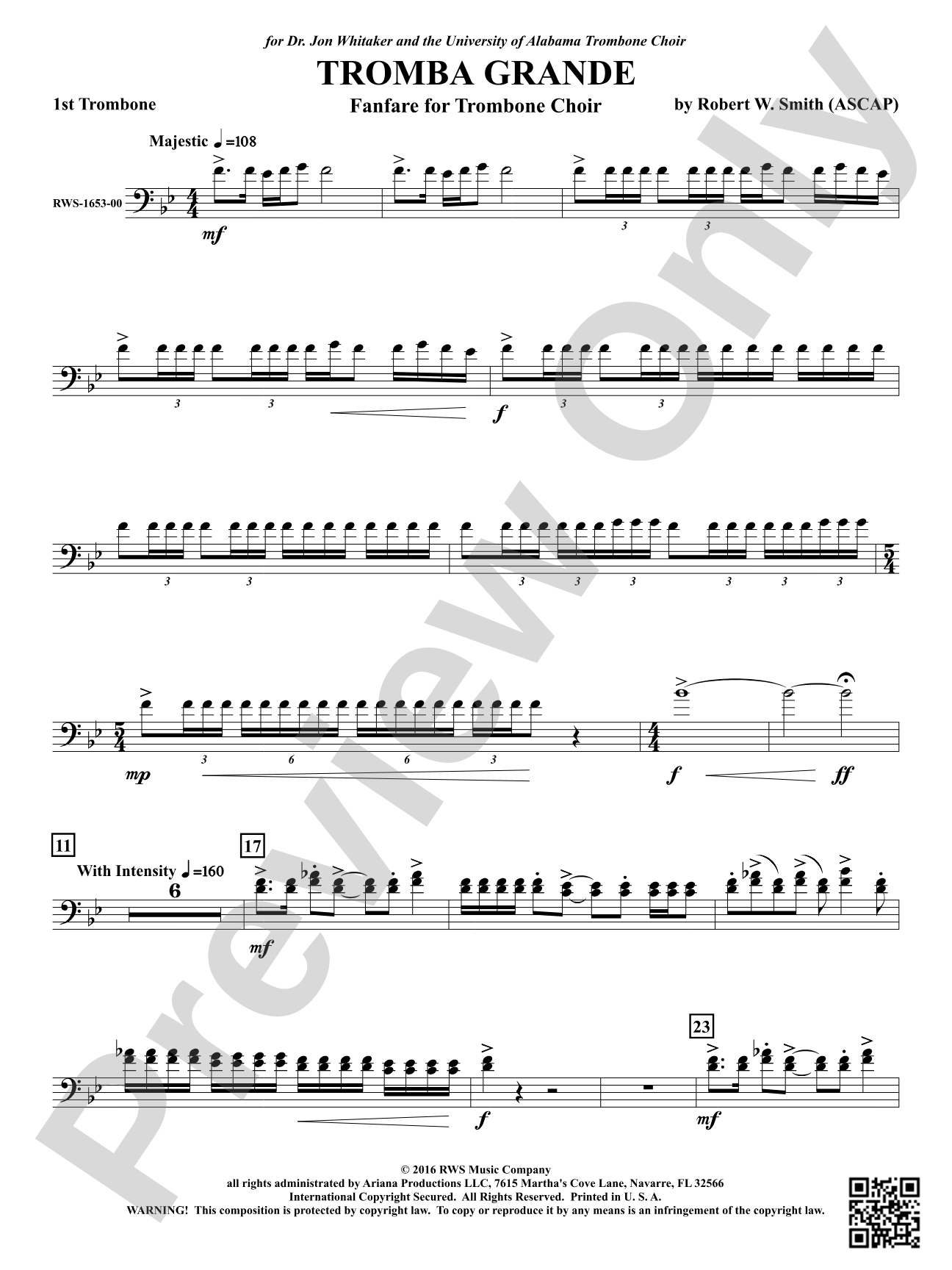 Tromba Grande - Fanfare for Trombone Choir: 1st Trombone