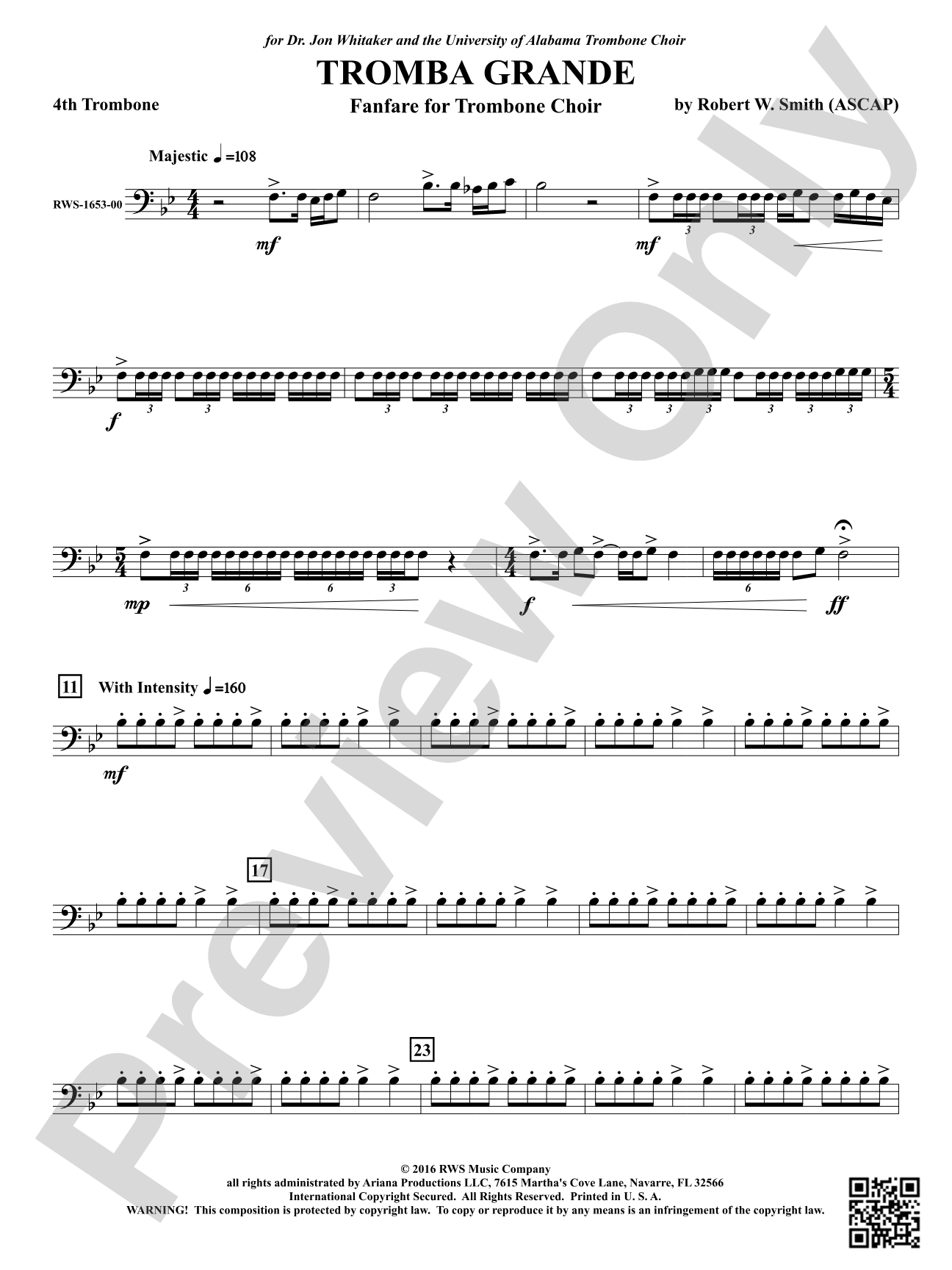 Tromba Grande - Fanfare for Trombone Choir: 4th Trombone