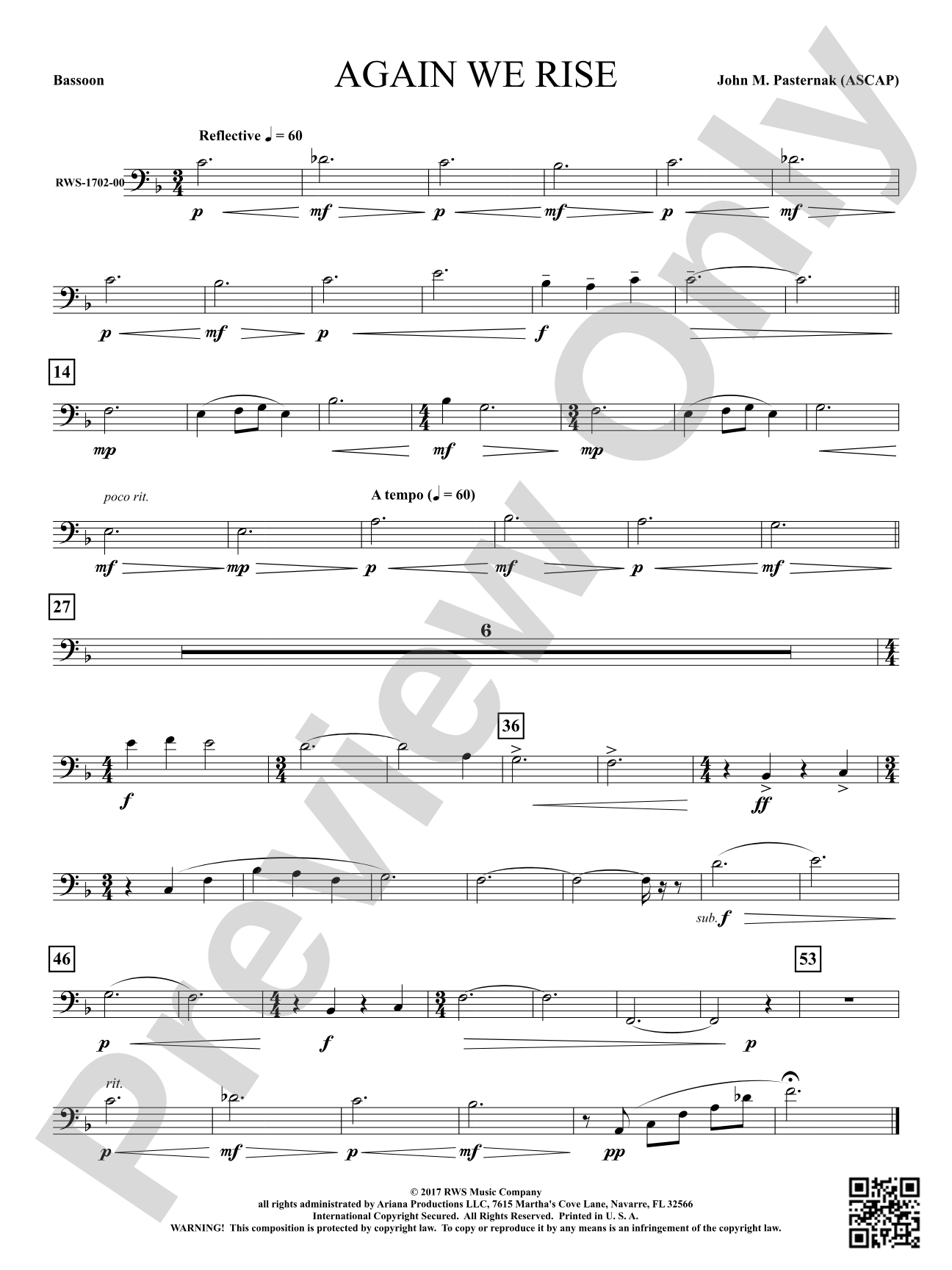 Again We Rise: Bassoon
