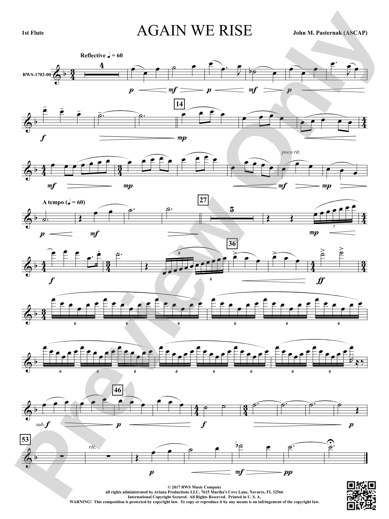 Again We Rise: 1st Flute