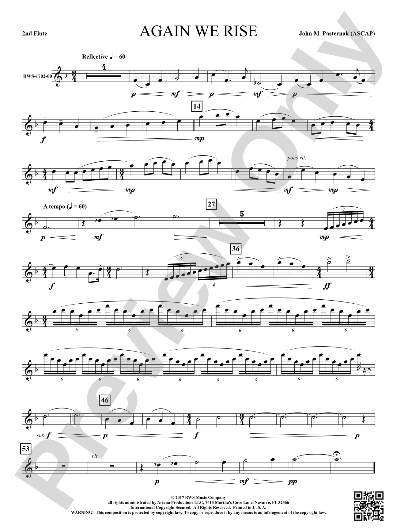 Again We Rise: 2nd Flute