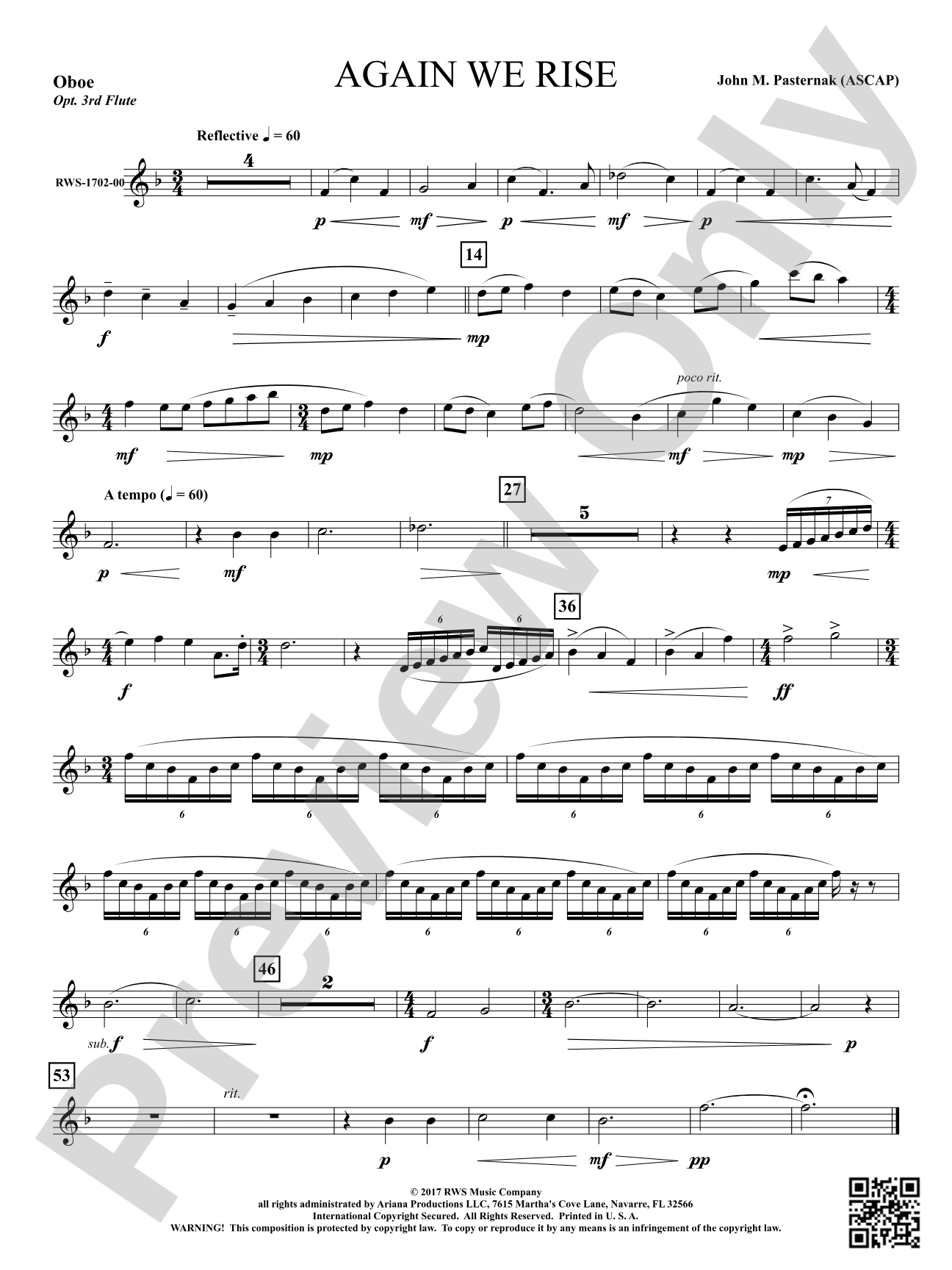 Again We Rise: Oboe