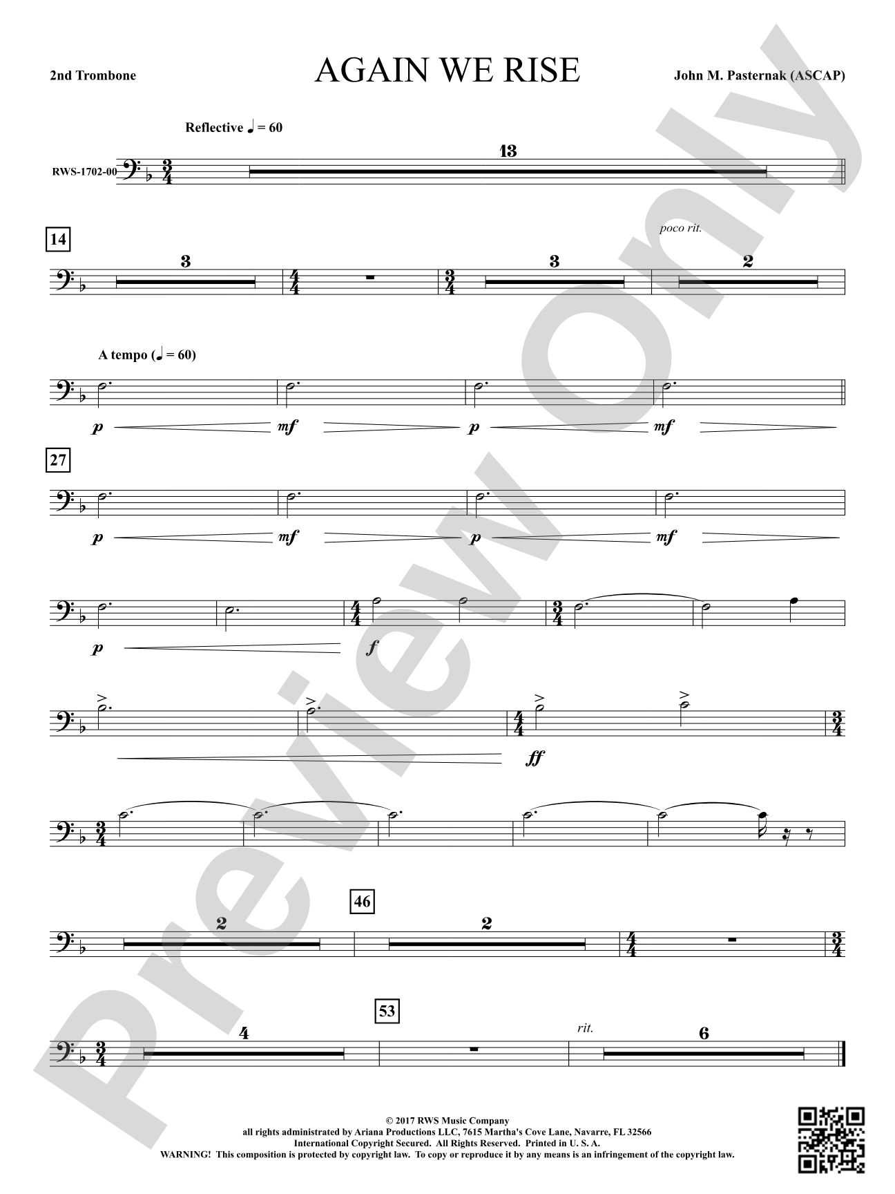 Again We Rise: 2nd Trombone