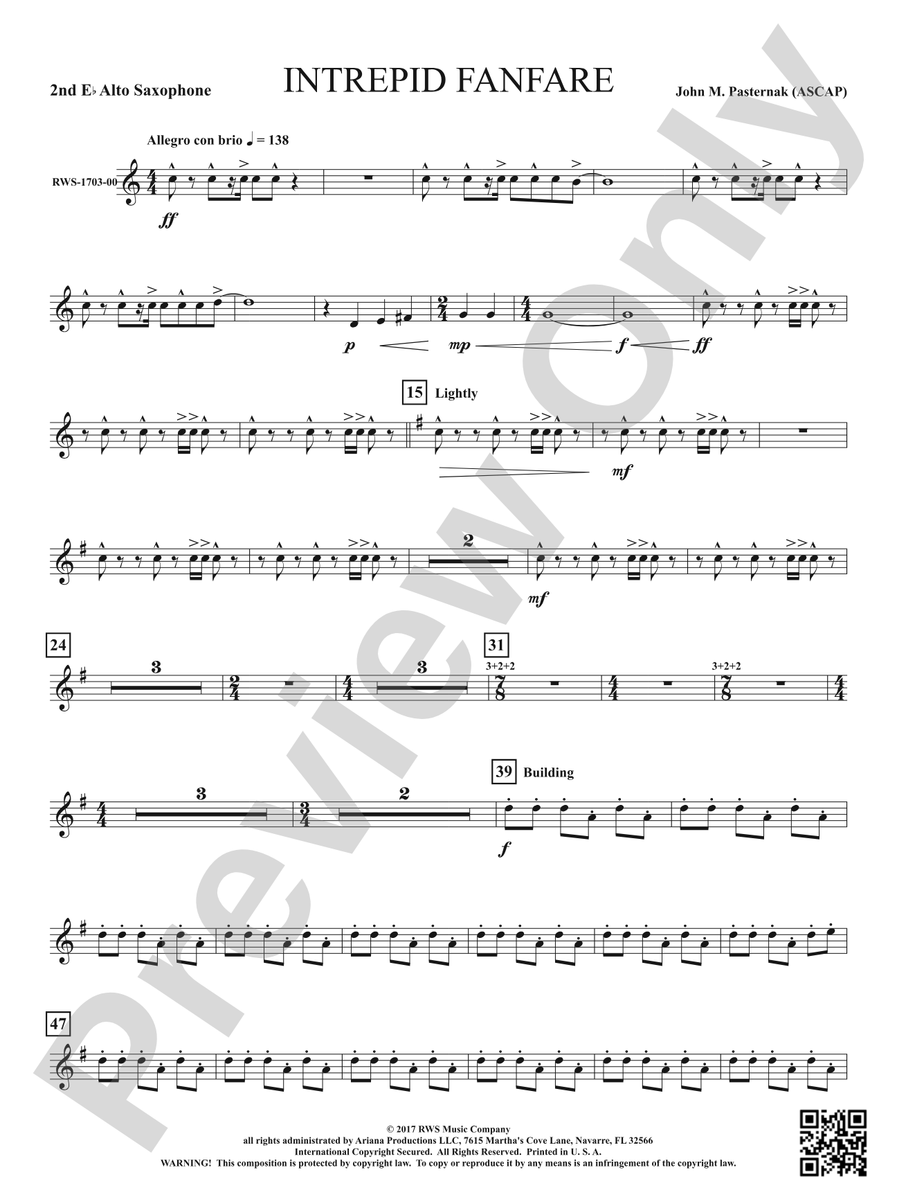 Intrepid Fanfare: 2nd E-flat Alto Saxophone