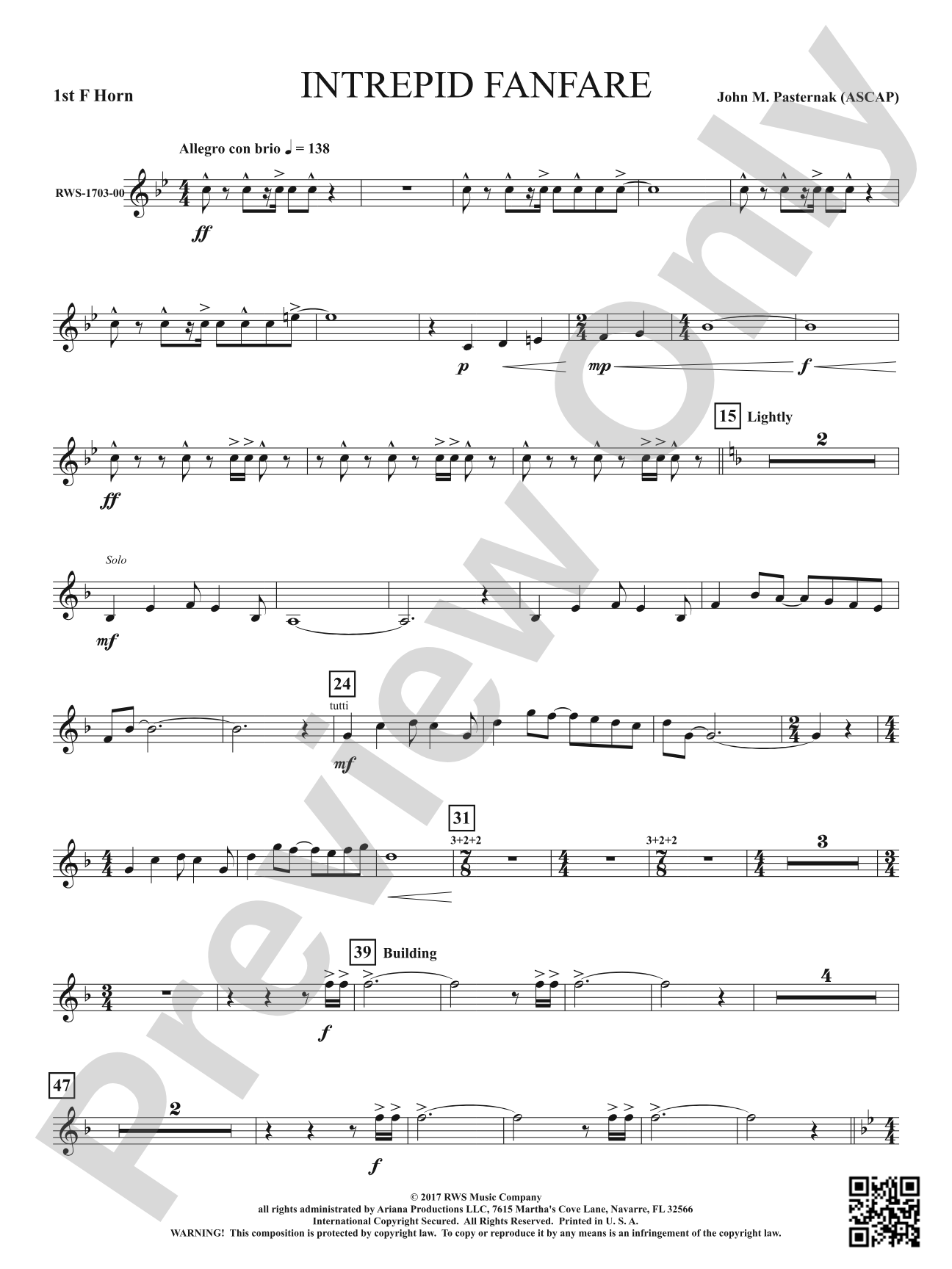 Intrepid Fanfare: 1st F Horn
