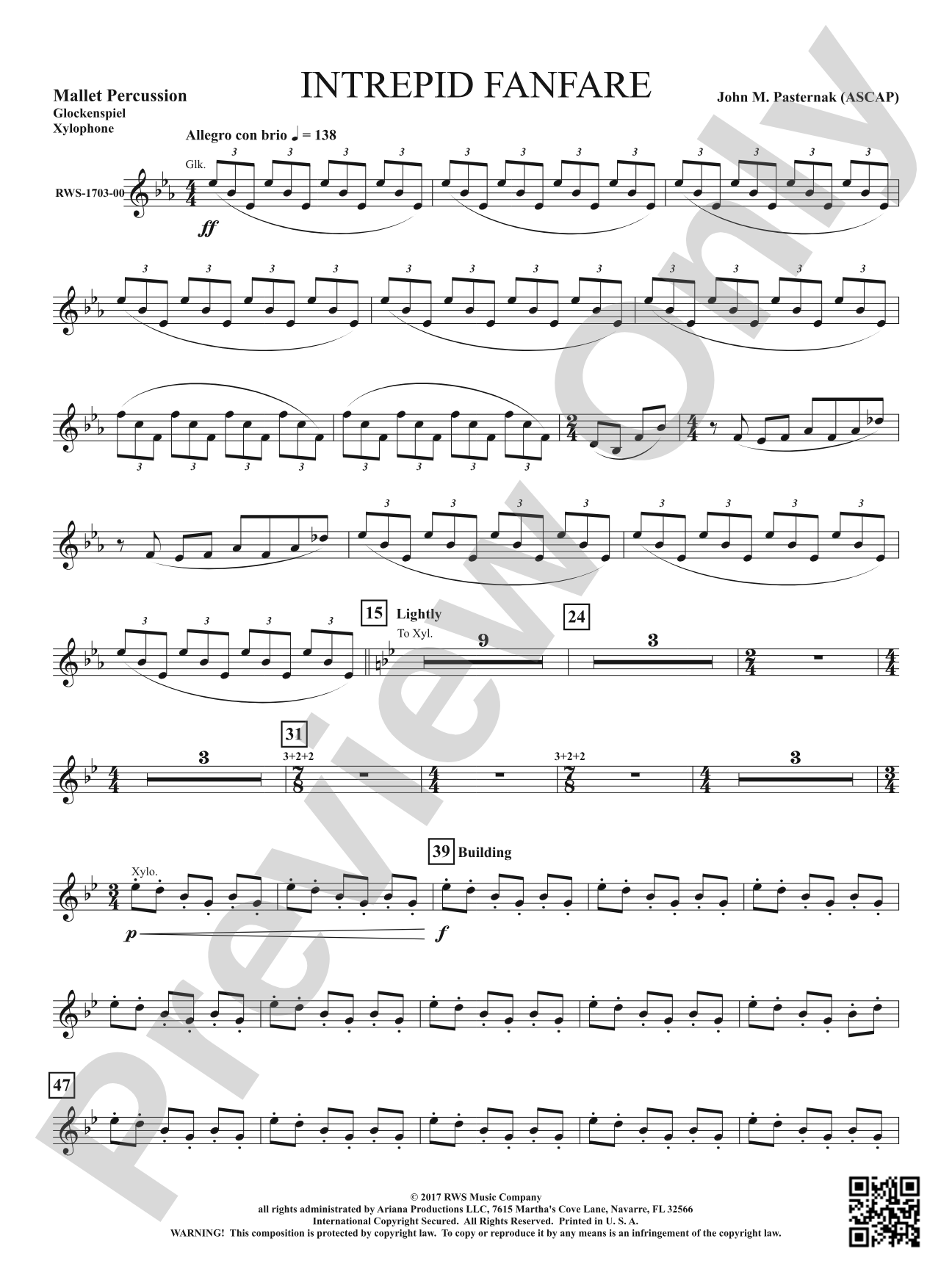 Intrepid Fanfare: 1st Mallet Percussion