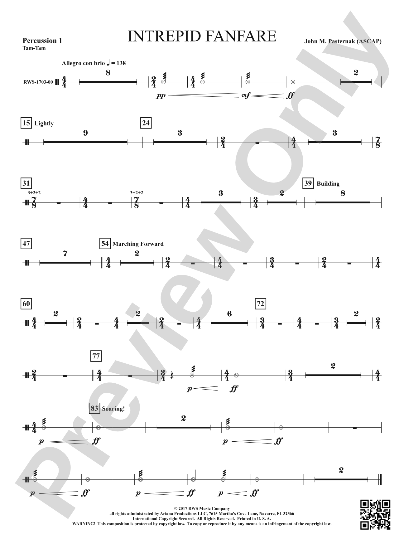 Intrepid Fanfare: 1st Percussion