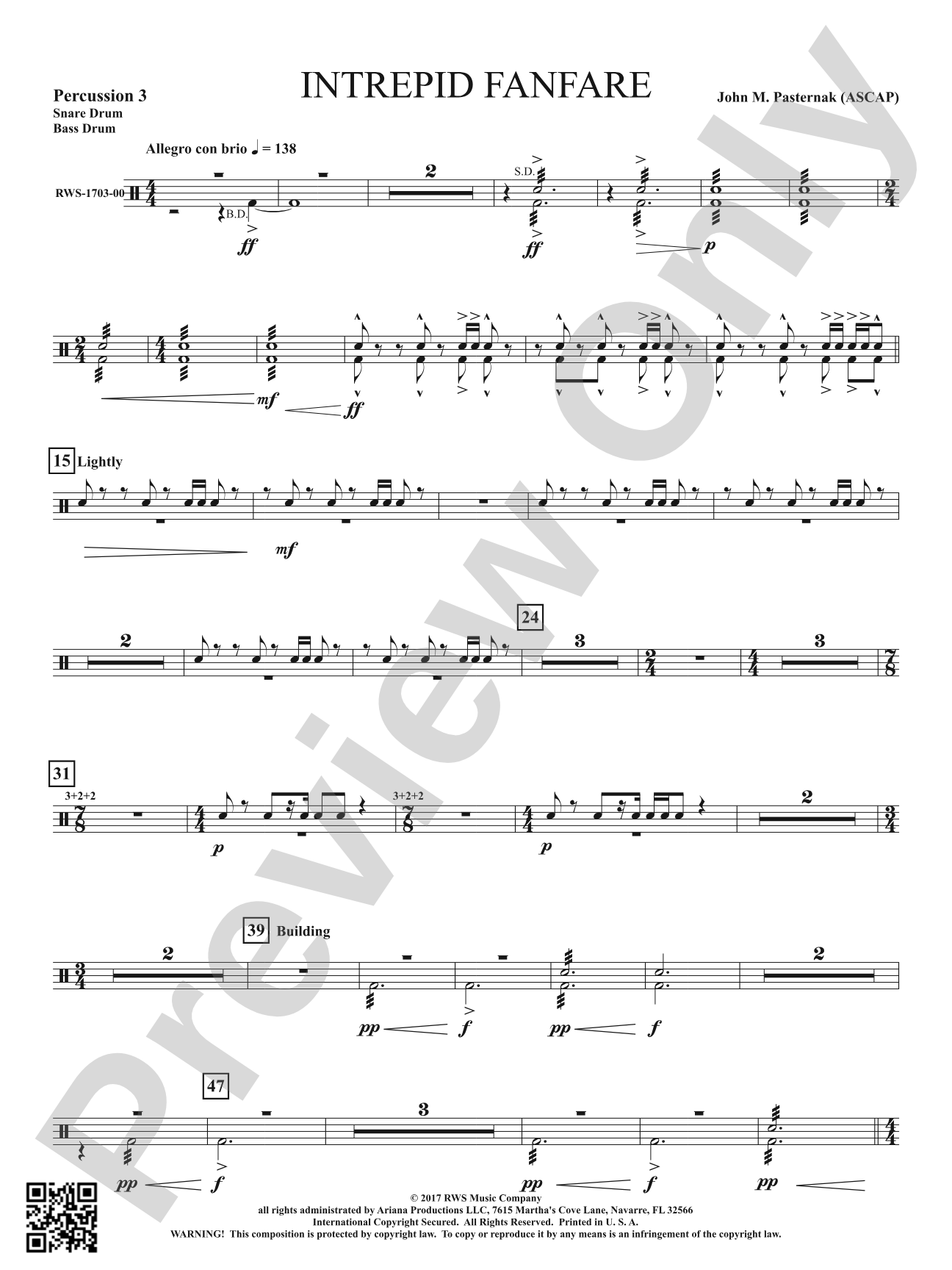 Intrepid Fanfare: 3rd Percussion