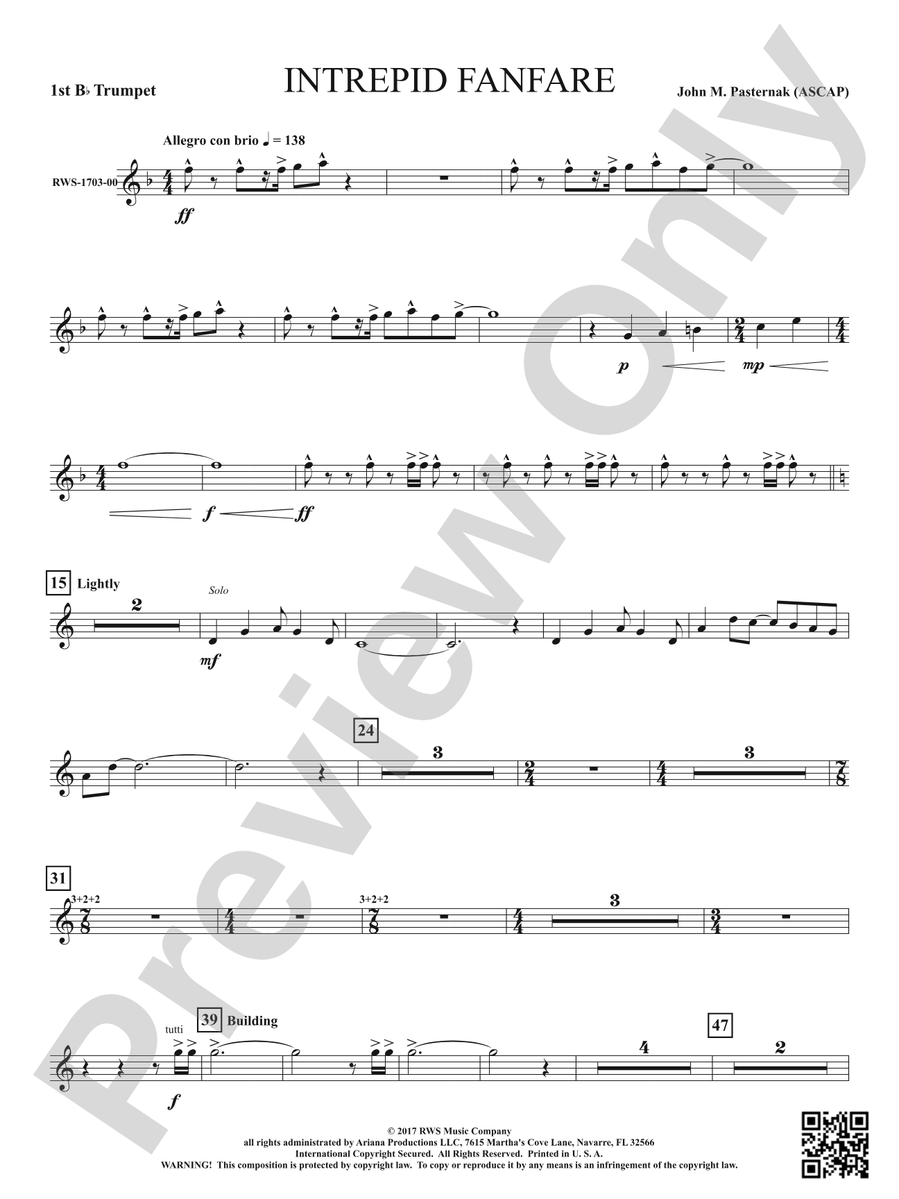 Intrepid Fanfare: 1st B-flat Trumpet
