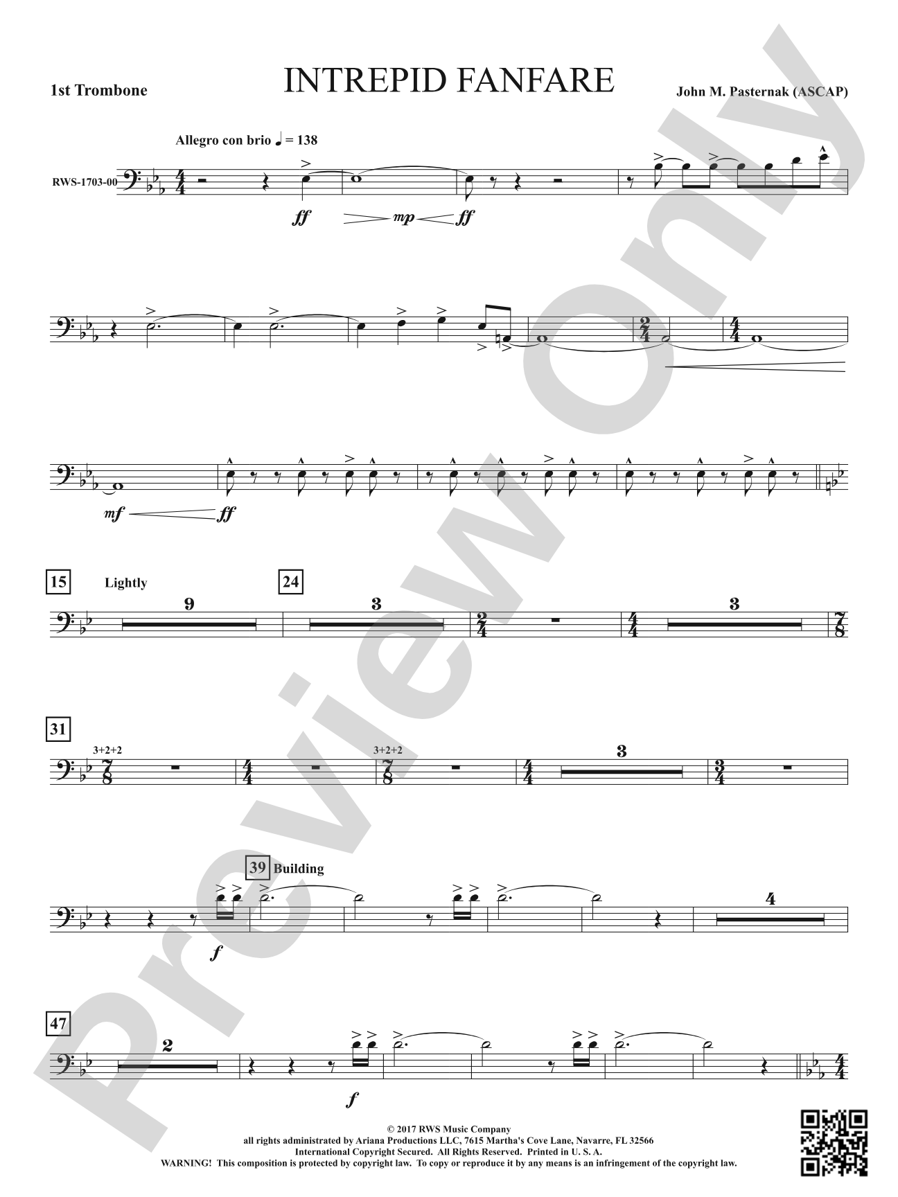 Intrepid Fanfare: 1st Trombone