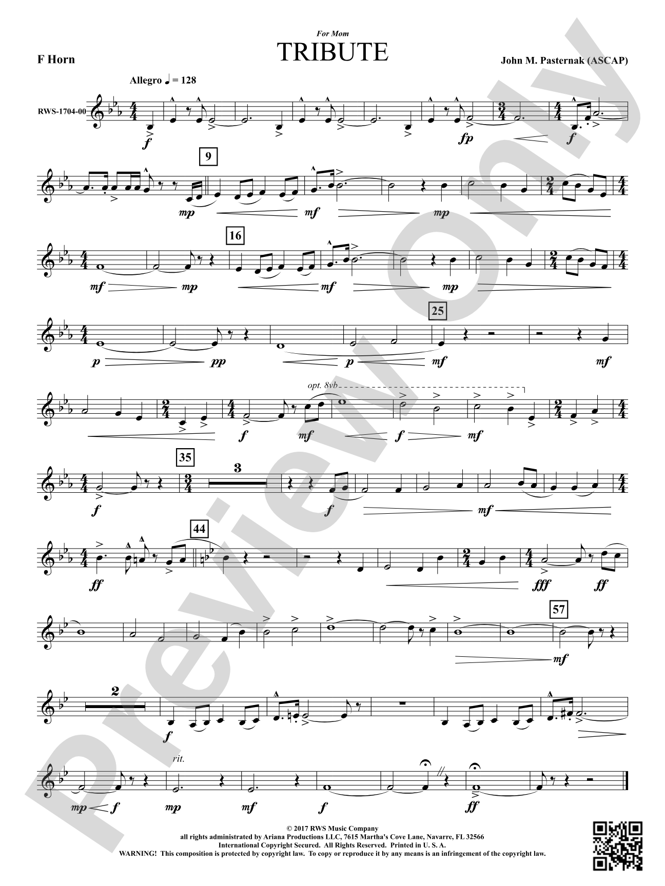 Tribute: 1st F Horn