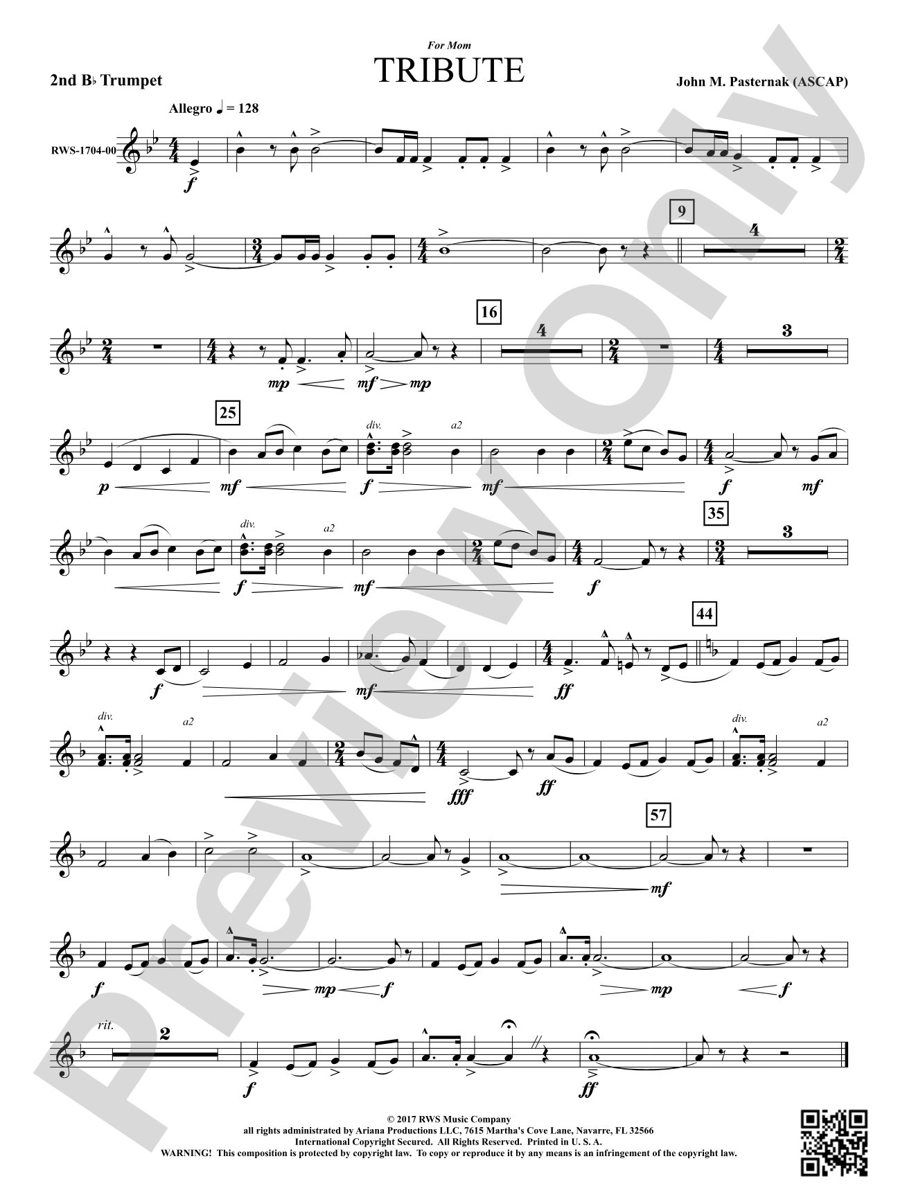 Tribute: 2nd B-flat Trumpet