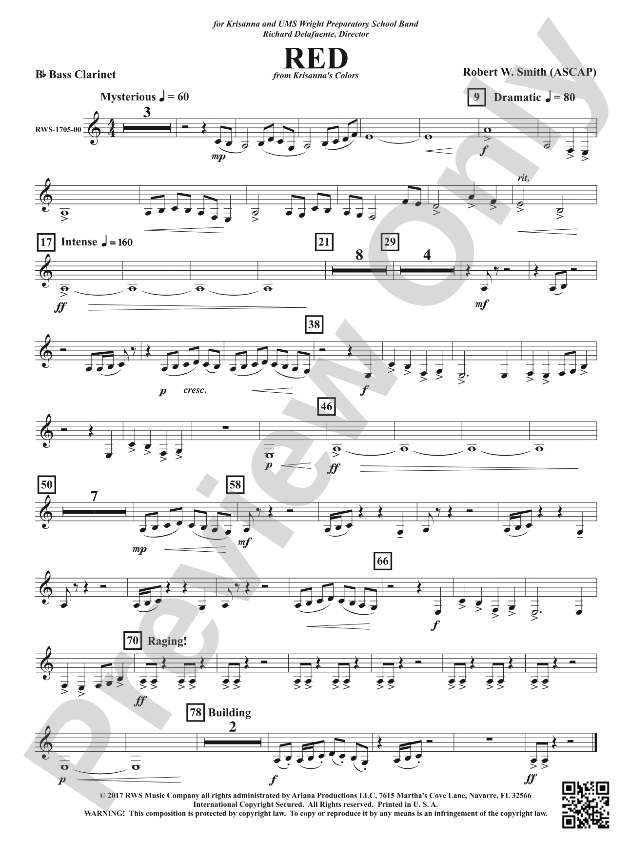Red: B-flat Bass Clarinet