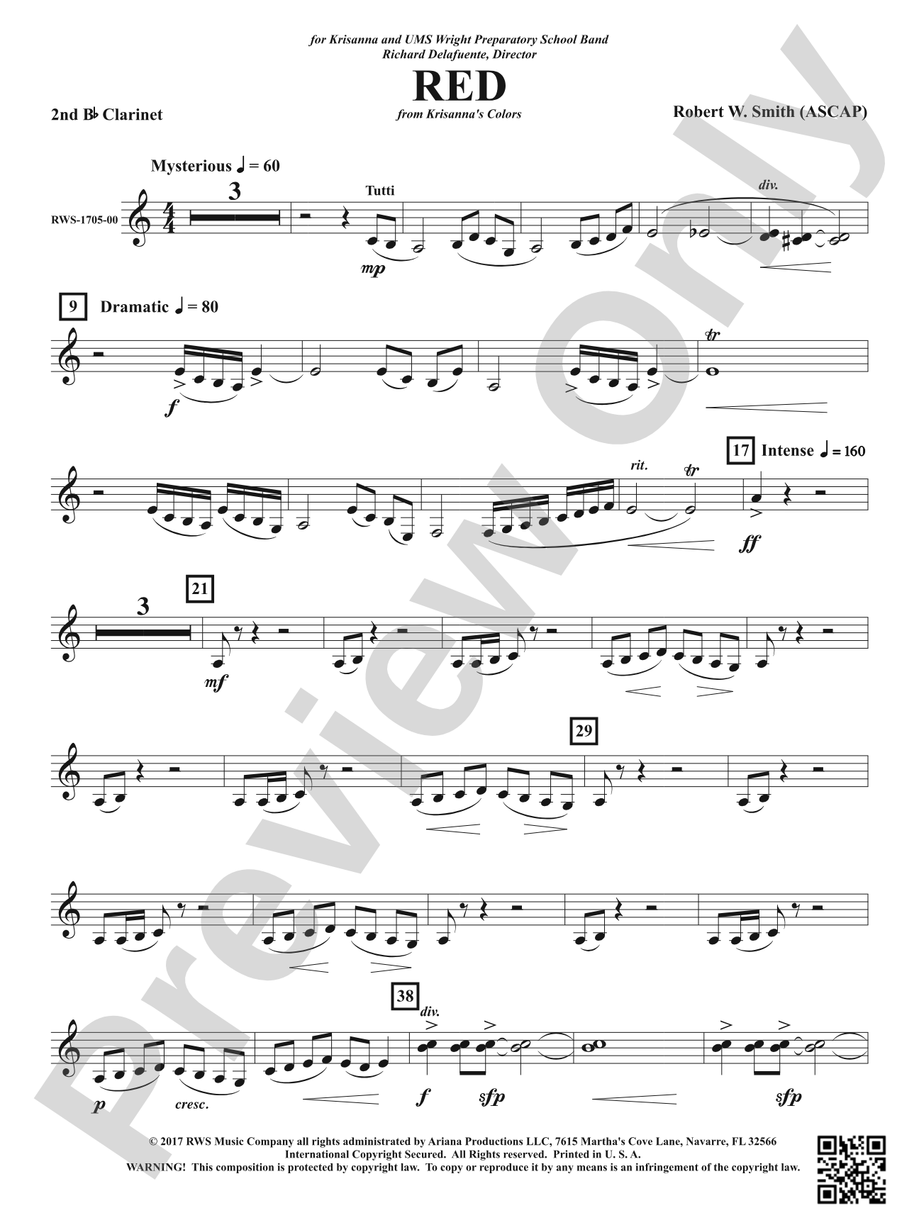 Red: 2nd B-flat Clarinet