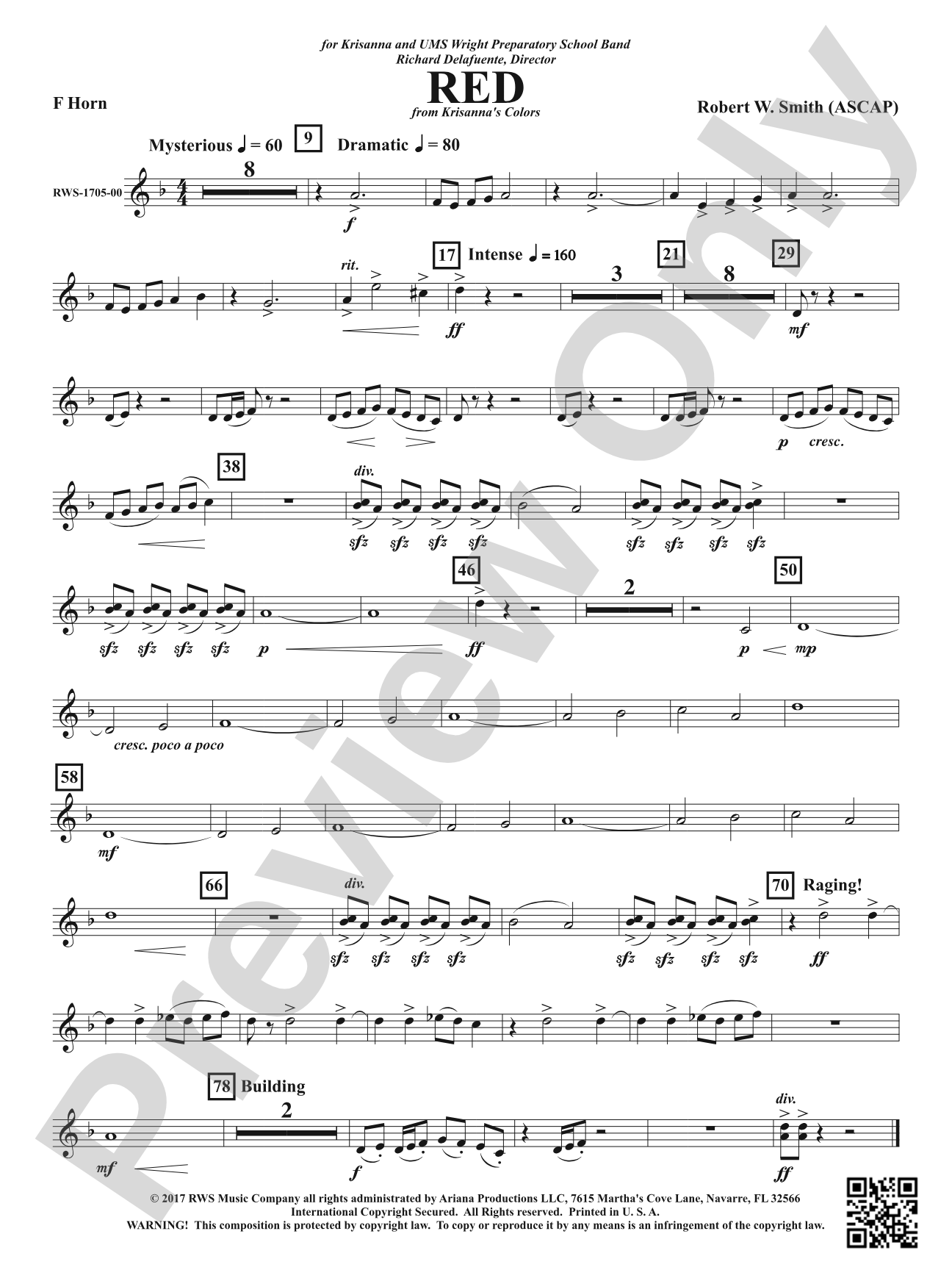 Red: 1st F Horn
