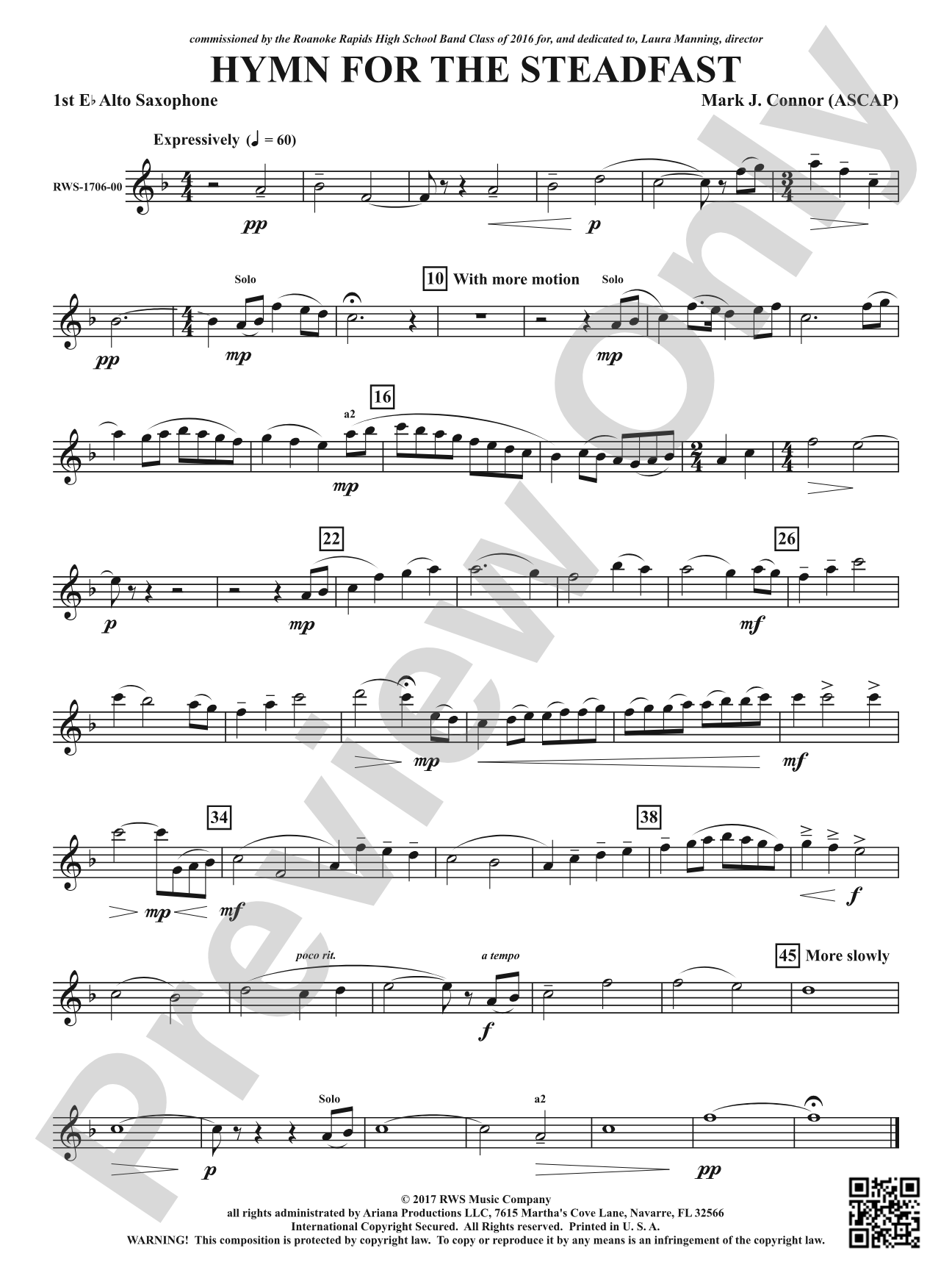 Hymn for the Steadfast: 1st E-flat Alto Saxophone