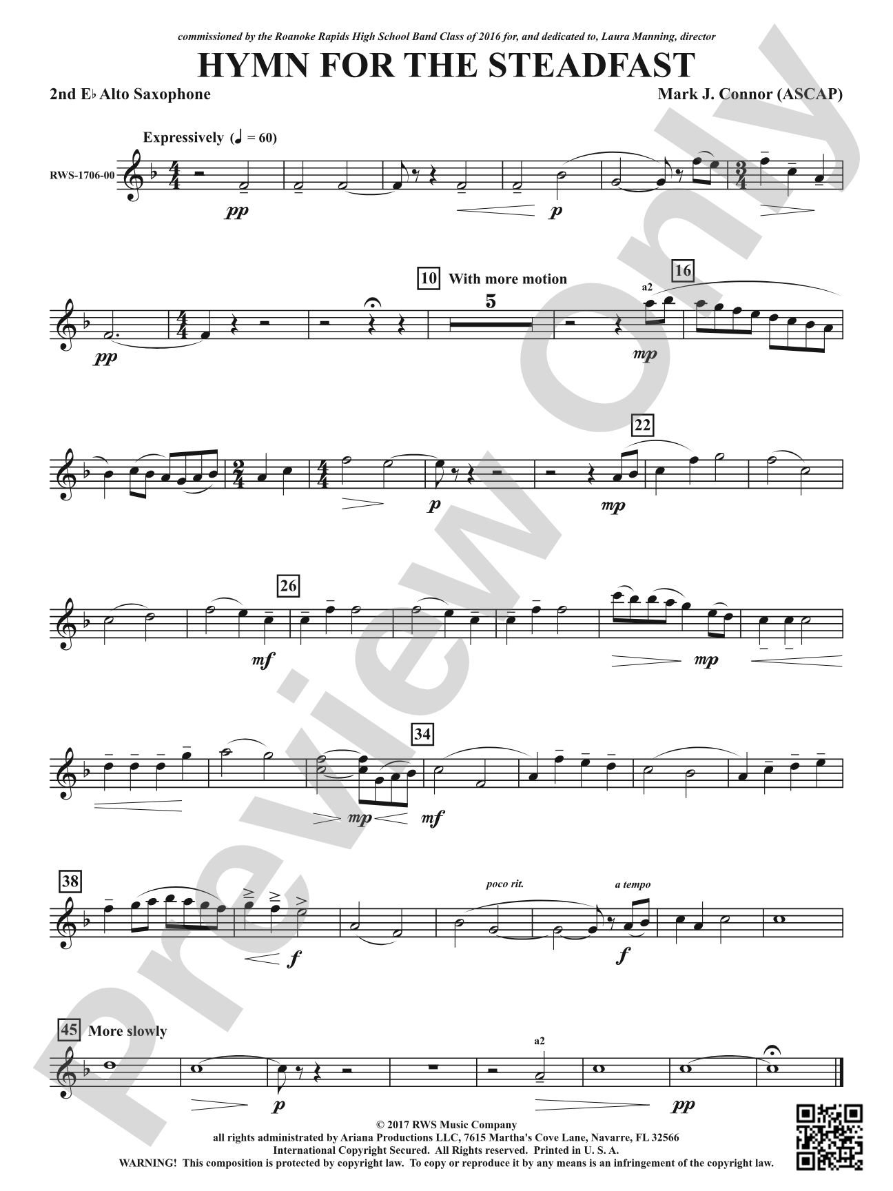 Hymn for the Steadfast: 2nd E-flat Alto Saxophone