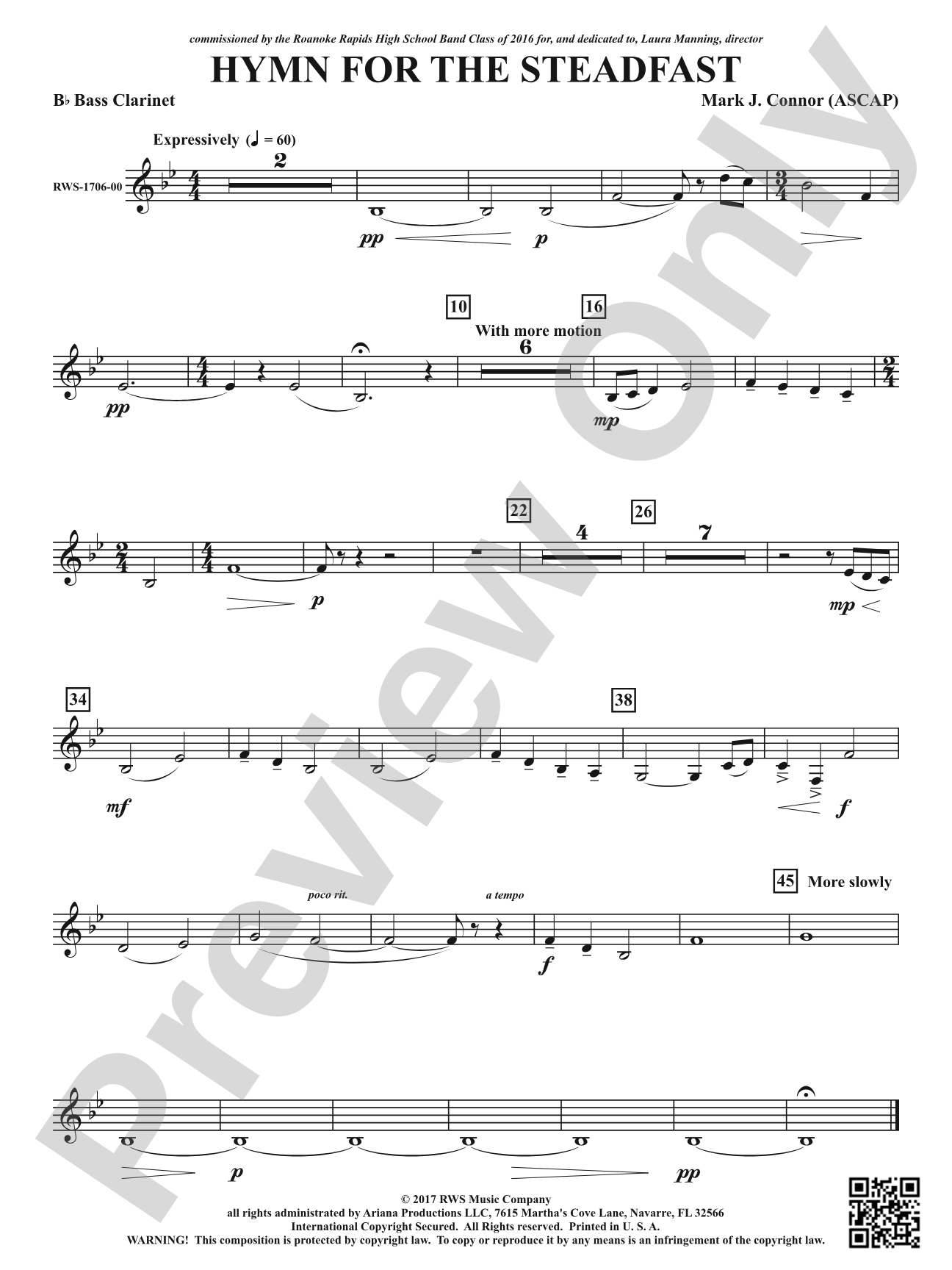 Hymn for the Steadfast: B-flat Bass Clarinet