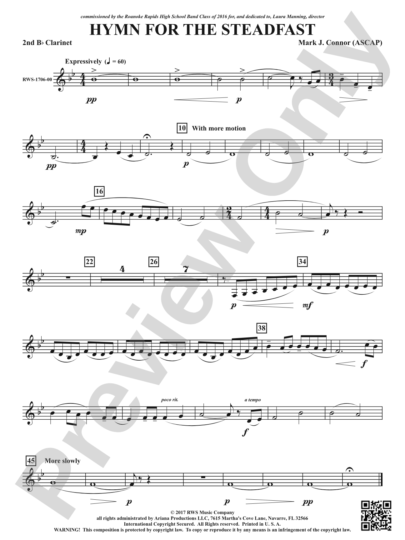 Hymn for the Steadfast: 2nd B-flat Clarinet