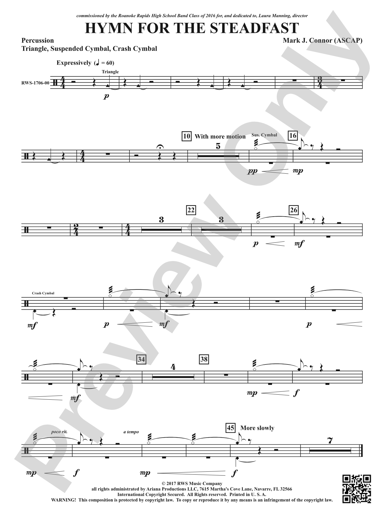Hymn for the Steadfast: 1st Percussion