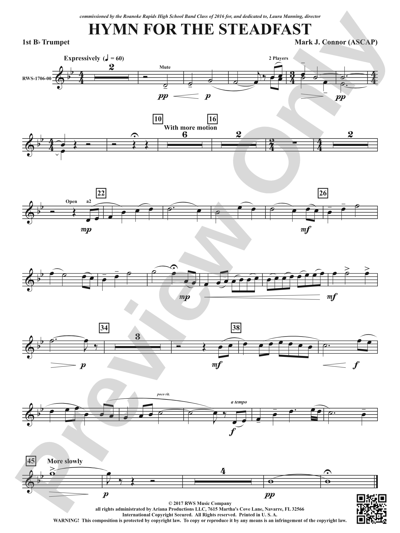 Hymn for the Steadfast: 1st B-flat Trumpet