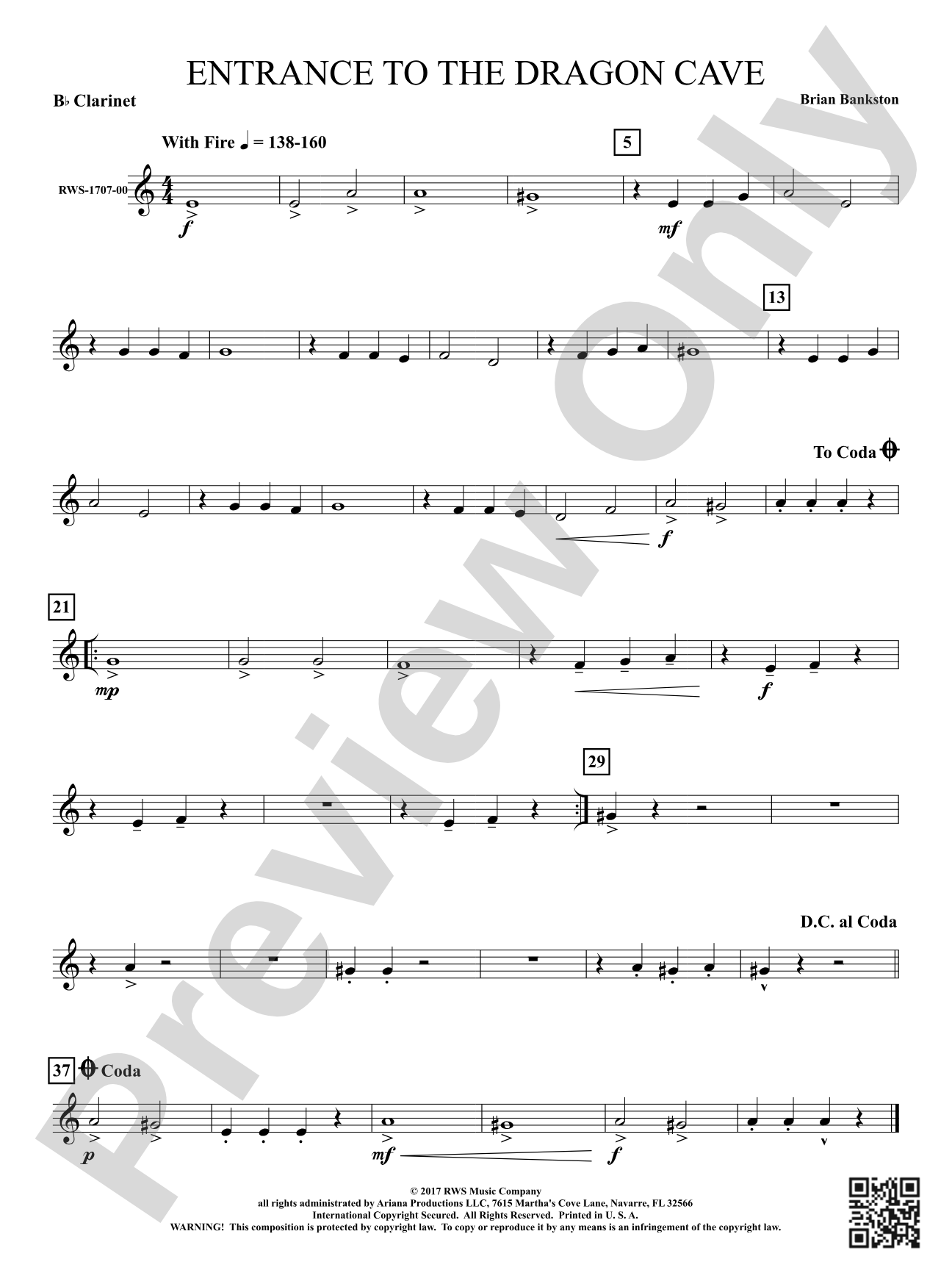 Entrance to the Dragon Cave: 1st B-flat Clarinet