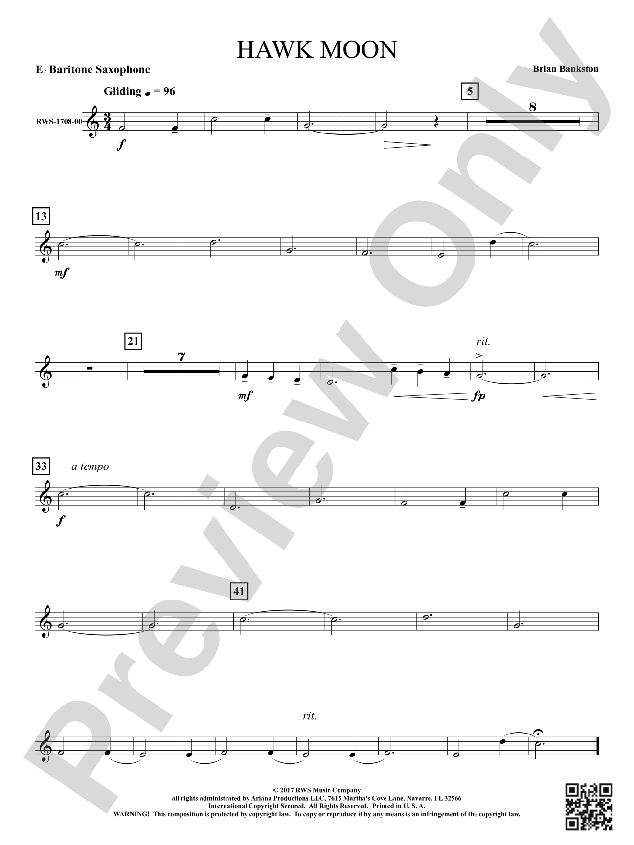 Hawk Moon: E-flat Baritone Saxophone