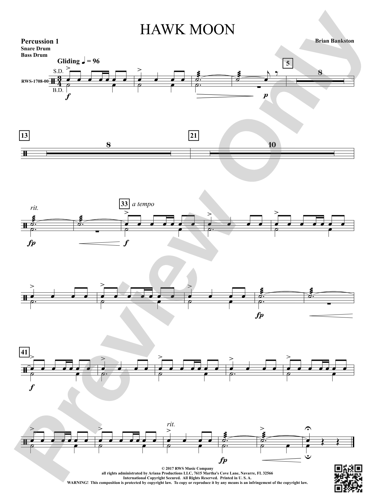 Hawk Moon: 1st Percussion