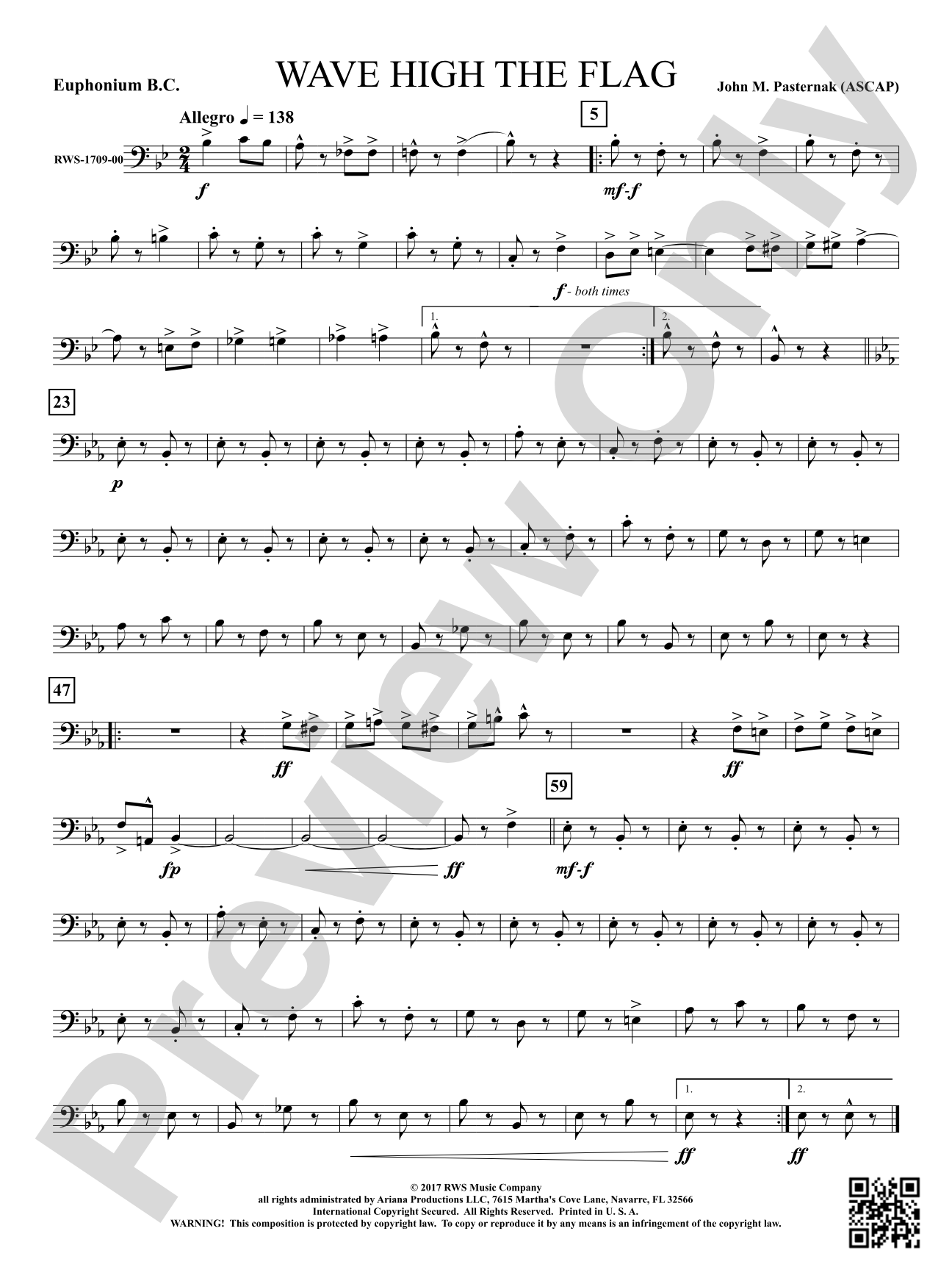 Wave High the Flag: Baritone B.C.