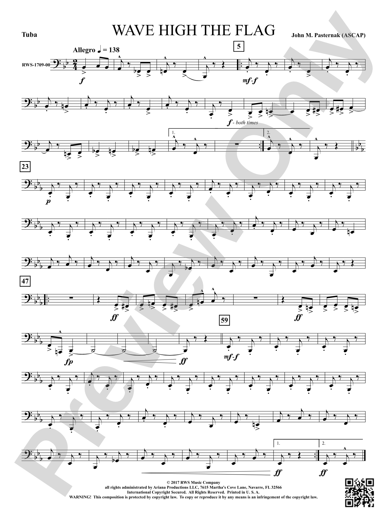 Wave High the Flag: Tuba