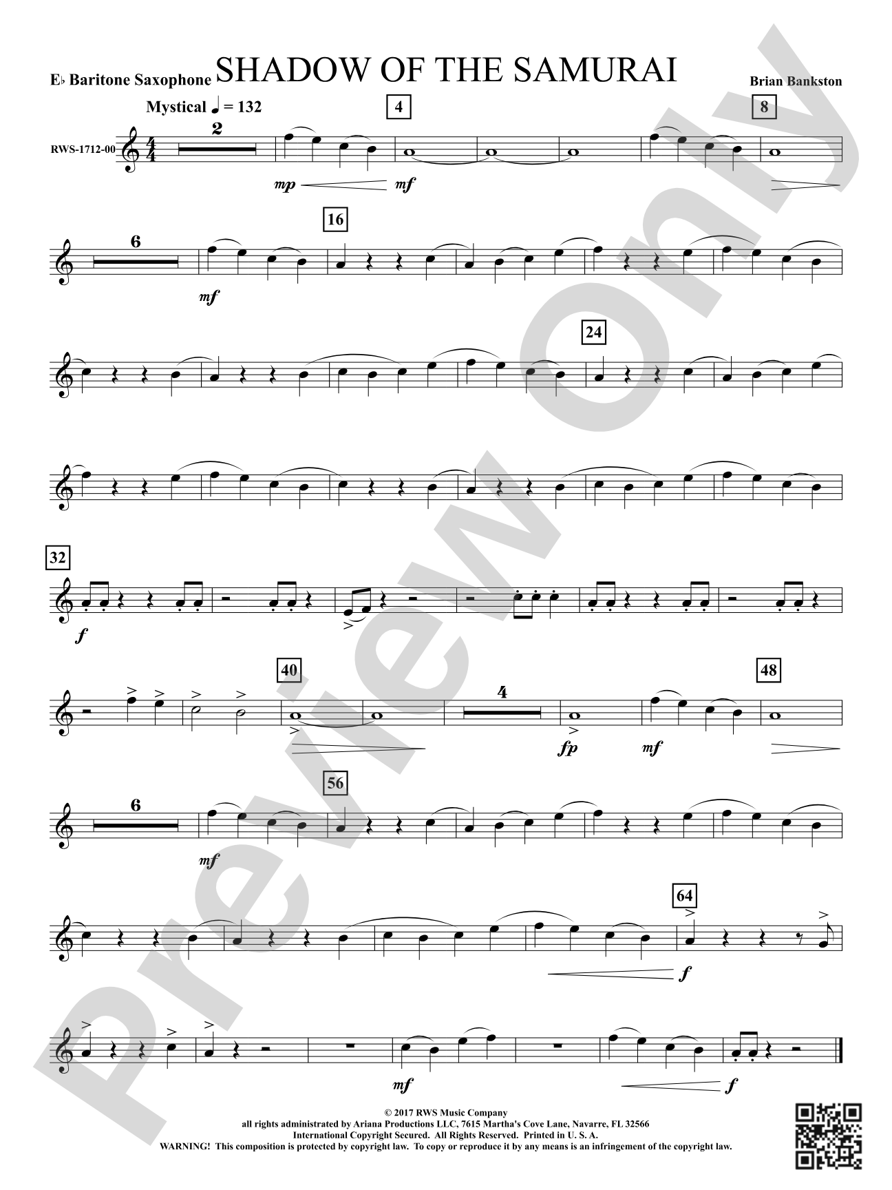 Shadow of the Samurai: E-flat Baritone Saxophone