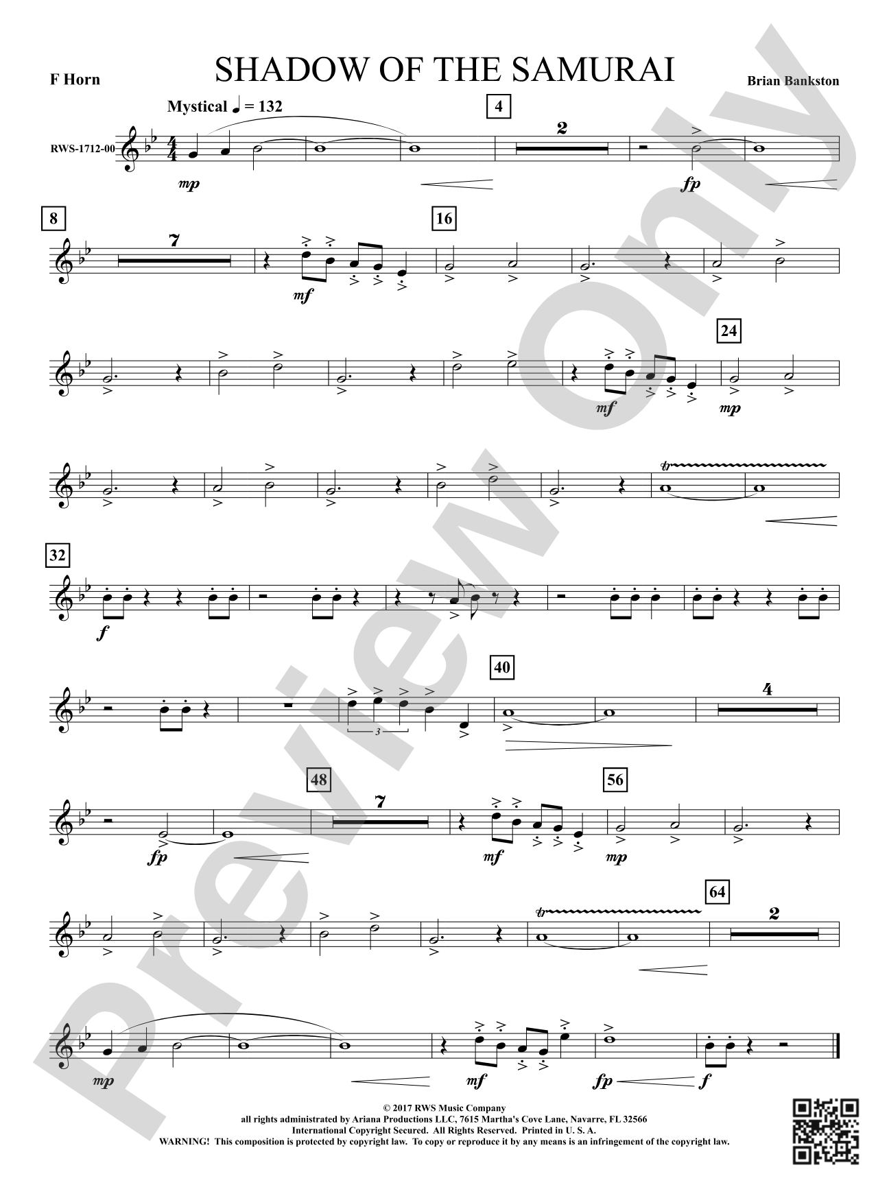 Shadow of the Samurai: 1st F Horn