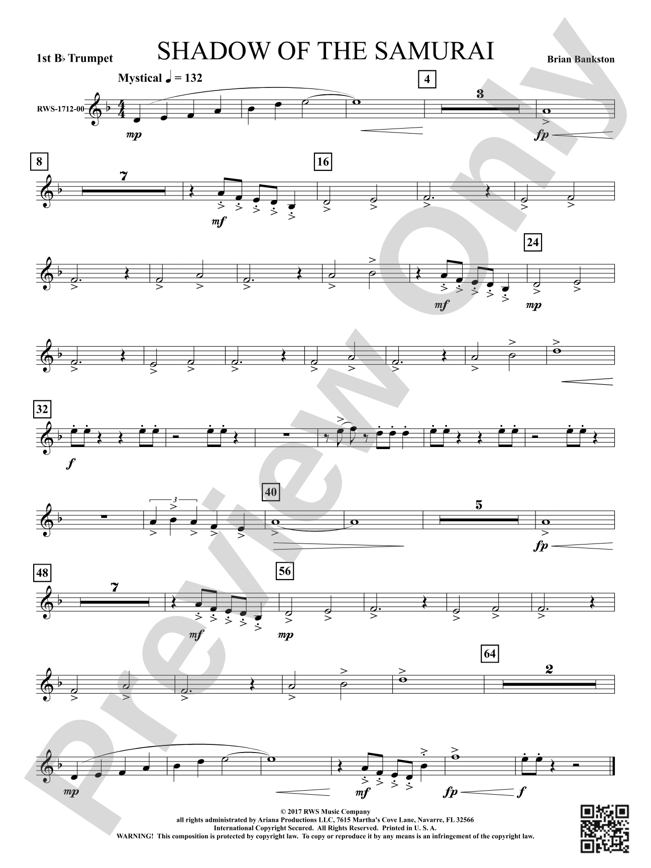 Shadow of the Samurai: 1st B-flat Trumpet