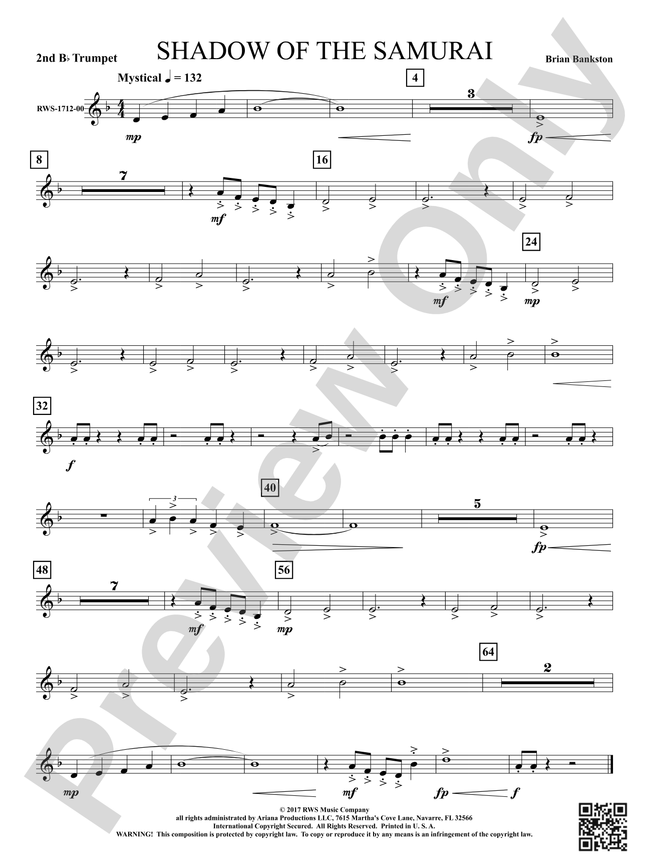 Shadow of the Samurai: 2nd B-flat Trumpet